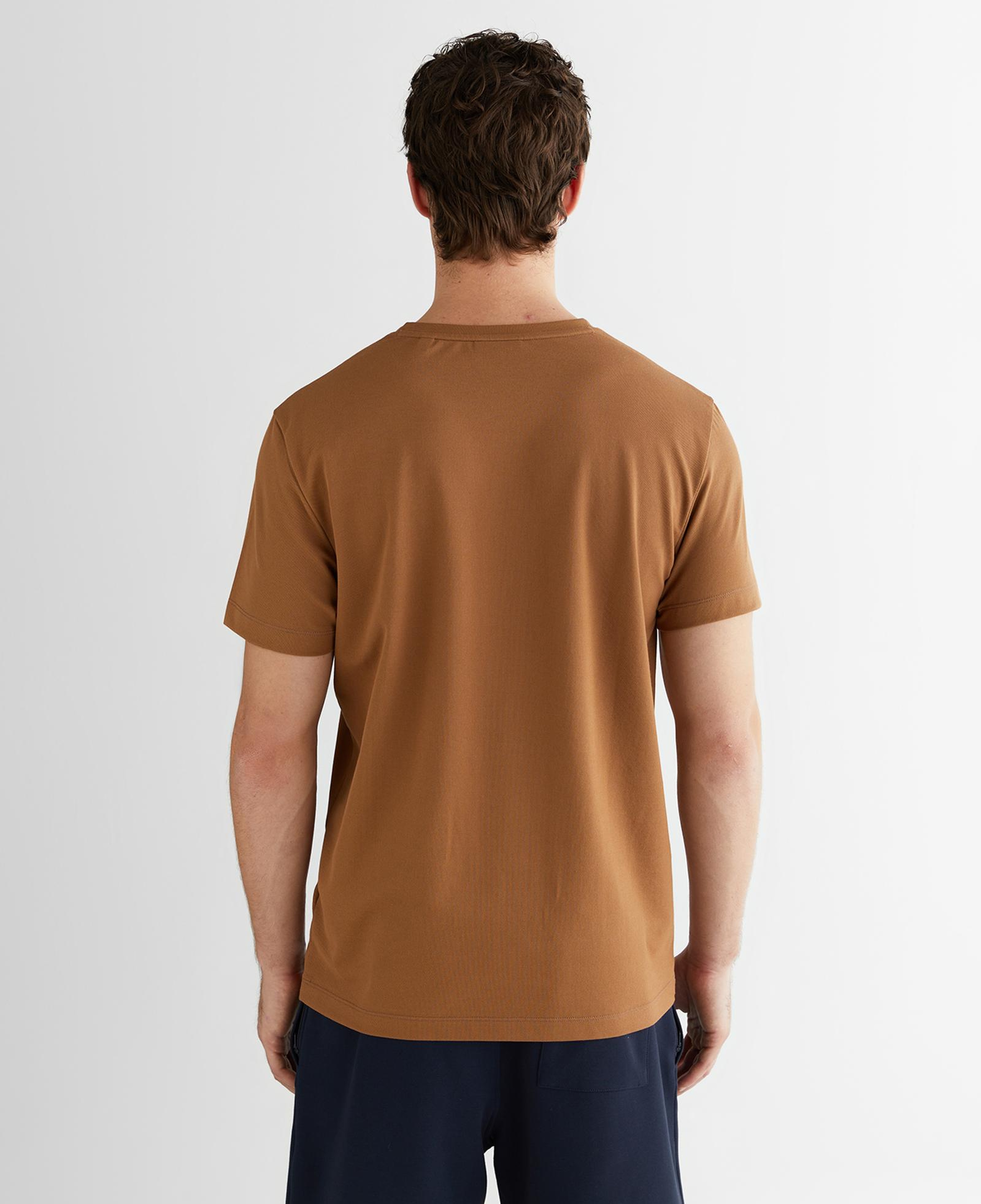 GANT Erkek Kahverengi Regular Fit Bisiklet Yaka T-Shirt