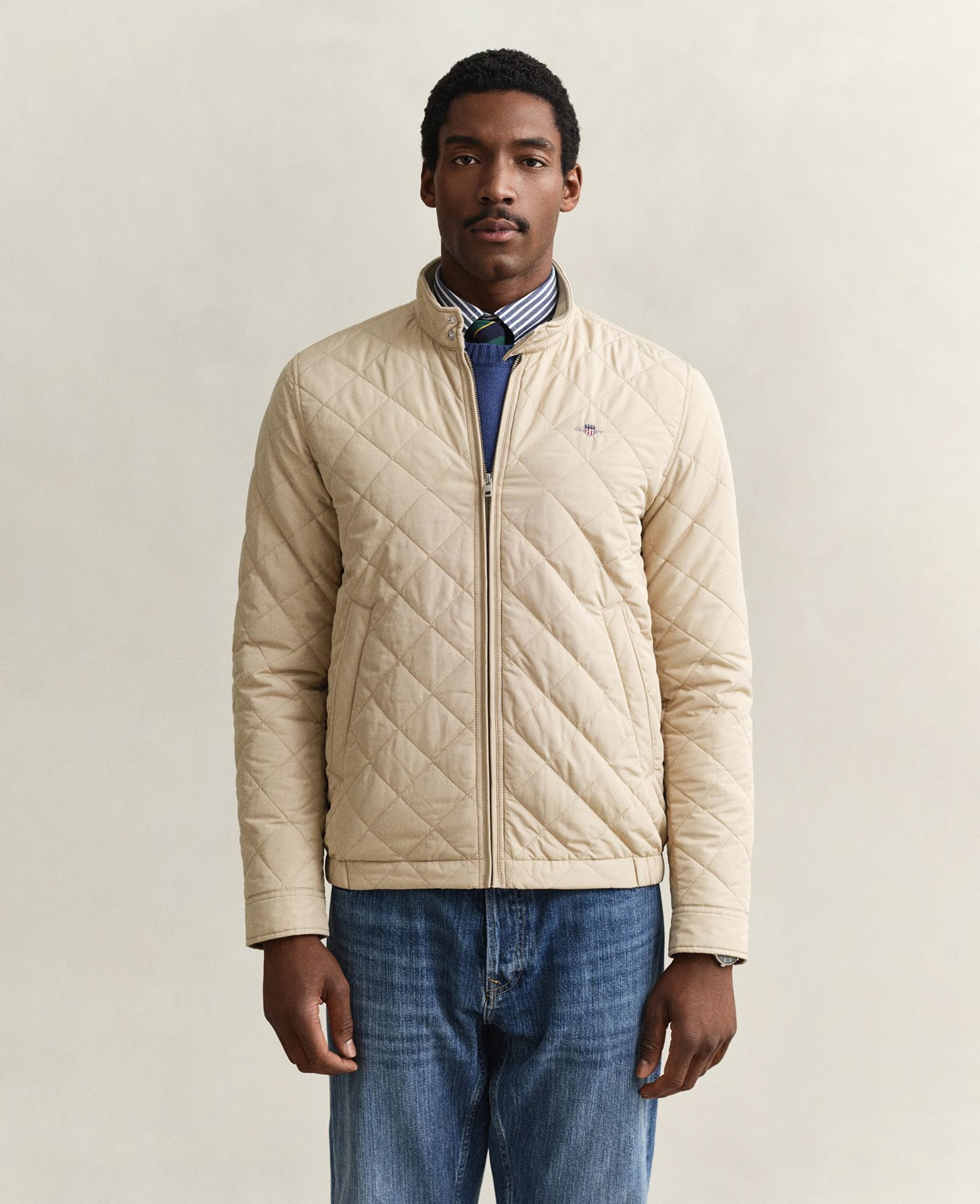 GANT Erkek Bej Dik Yaka Logolu Ceket