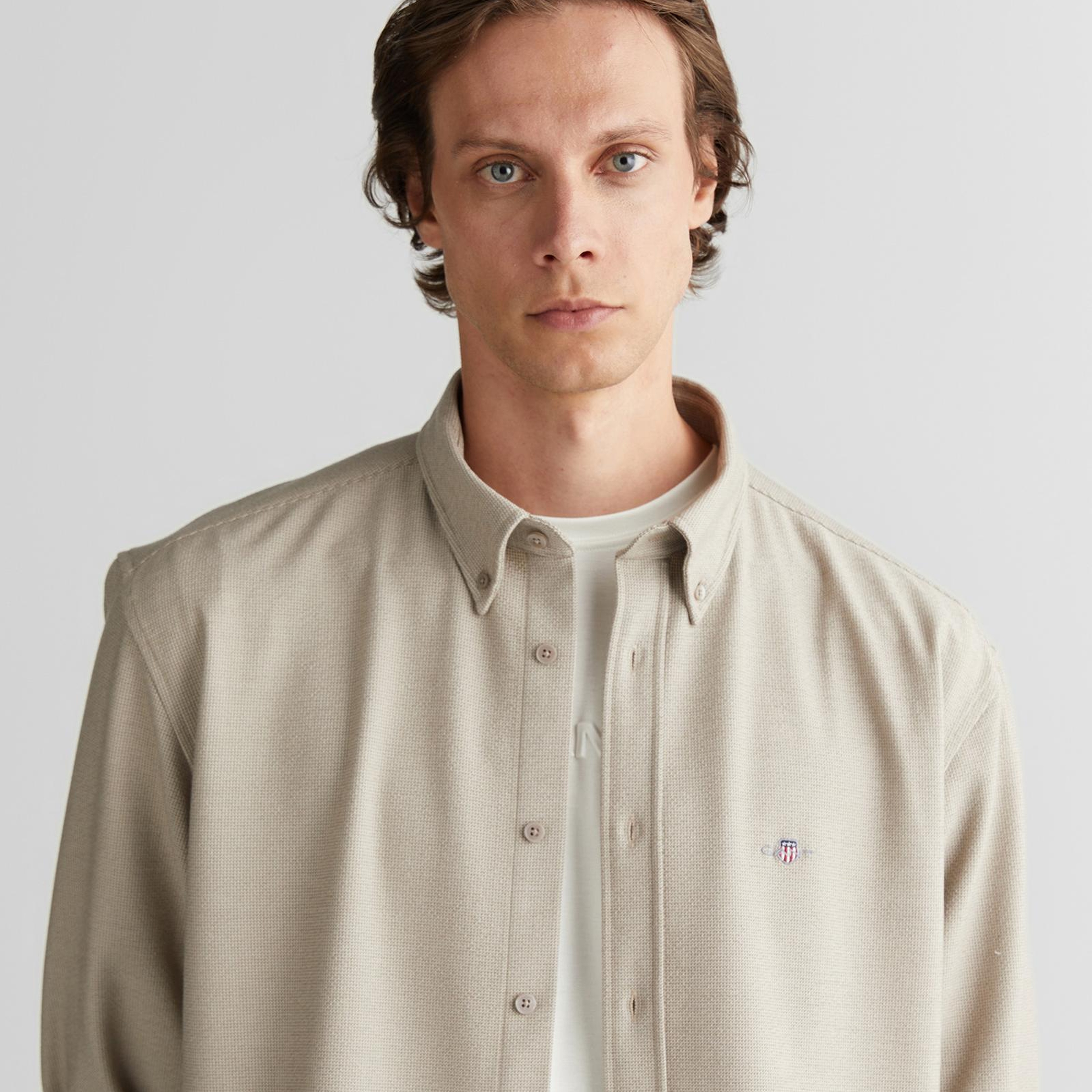 GANT Erkek Bej Relaxed Fit  Gömlek