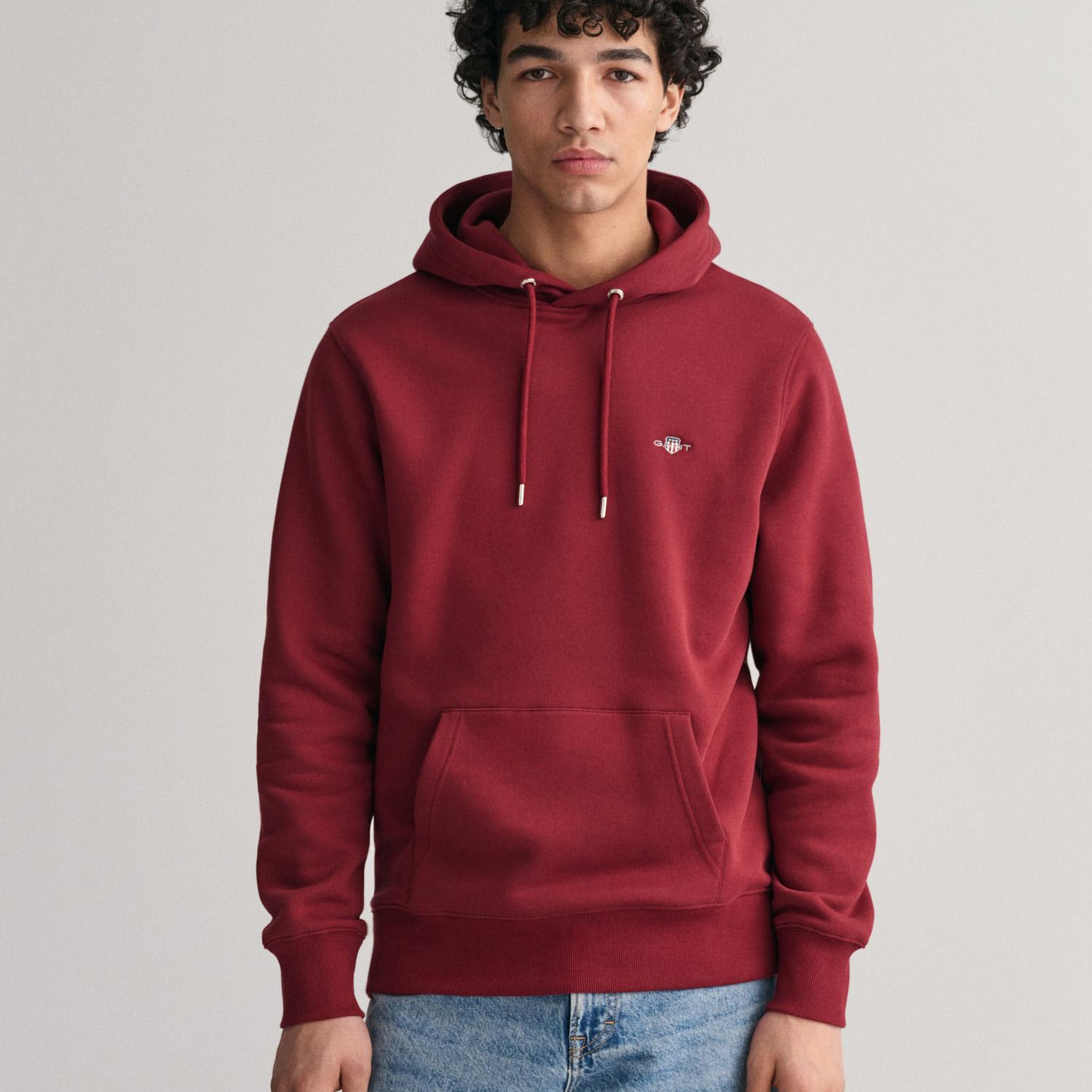 GANT Erkek Bordo Regular Fit Kapüşonlu Sweatshirt