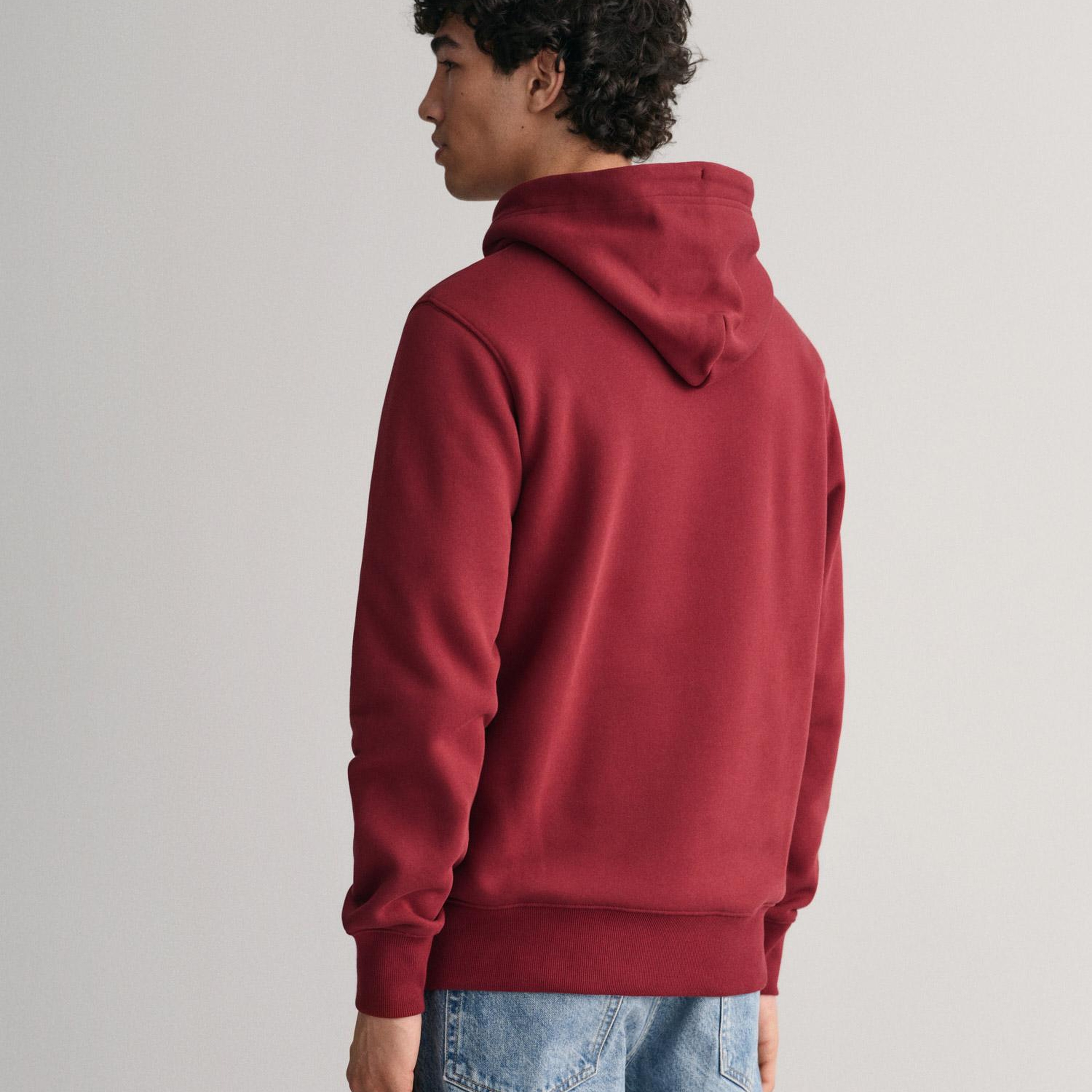 GANT Erkek Bordo Regular Fit Kapüşonlu Sweatshirt