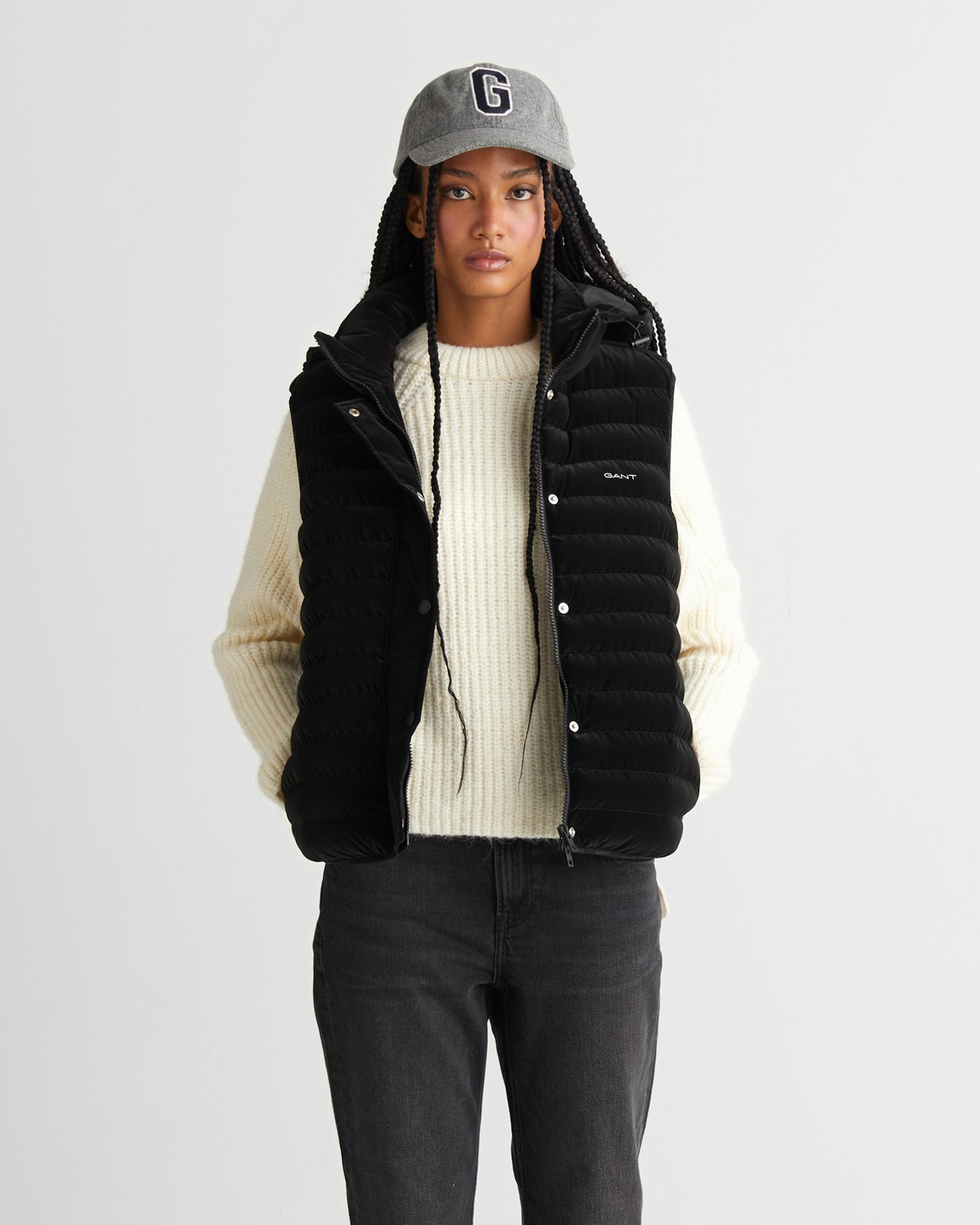 GANT Kadın Siyah Regular Fit Yelek