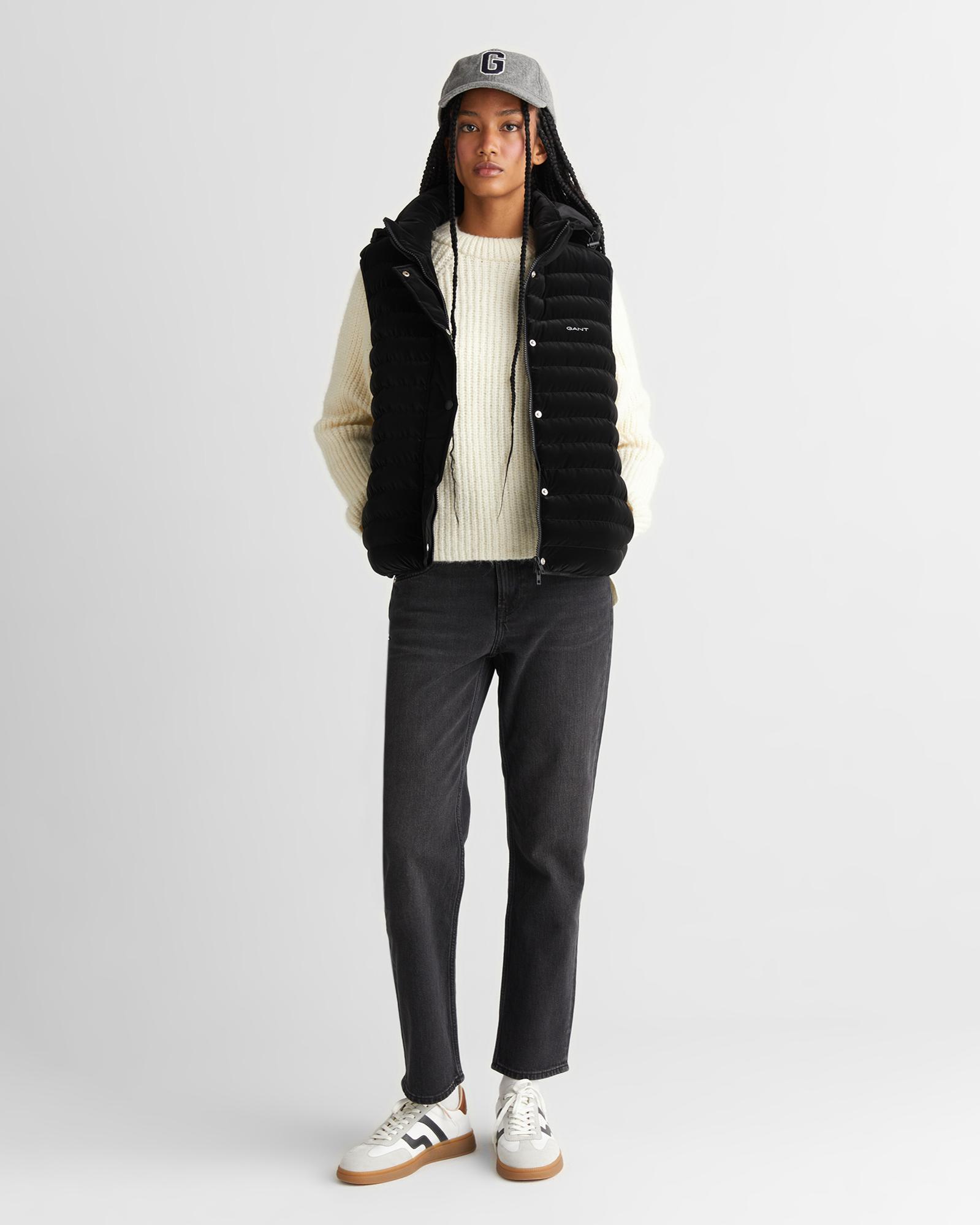 GANT Kadın Siyah Regular Fit Yelek