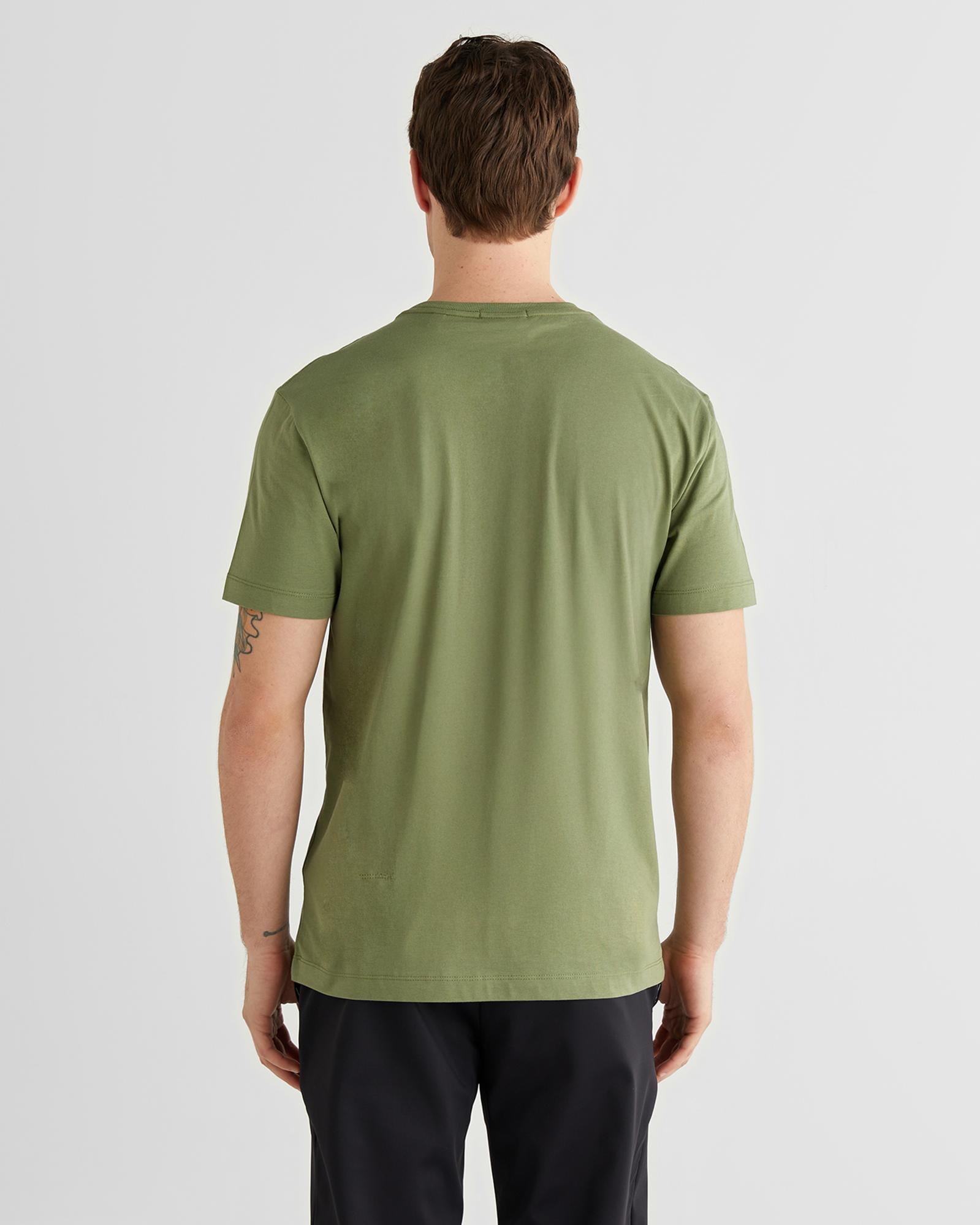 GANT Erkek Yeşil Bisiklet Yaka Regular Fit Logolu T-Shirt