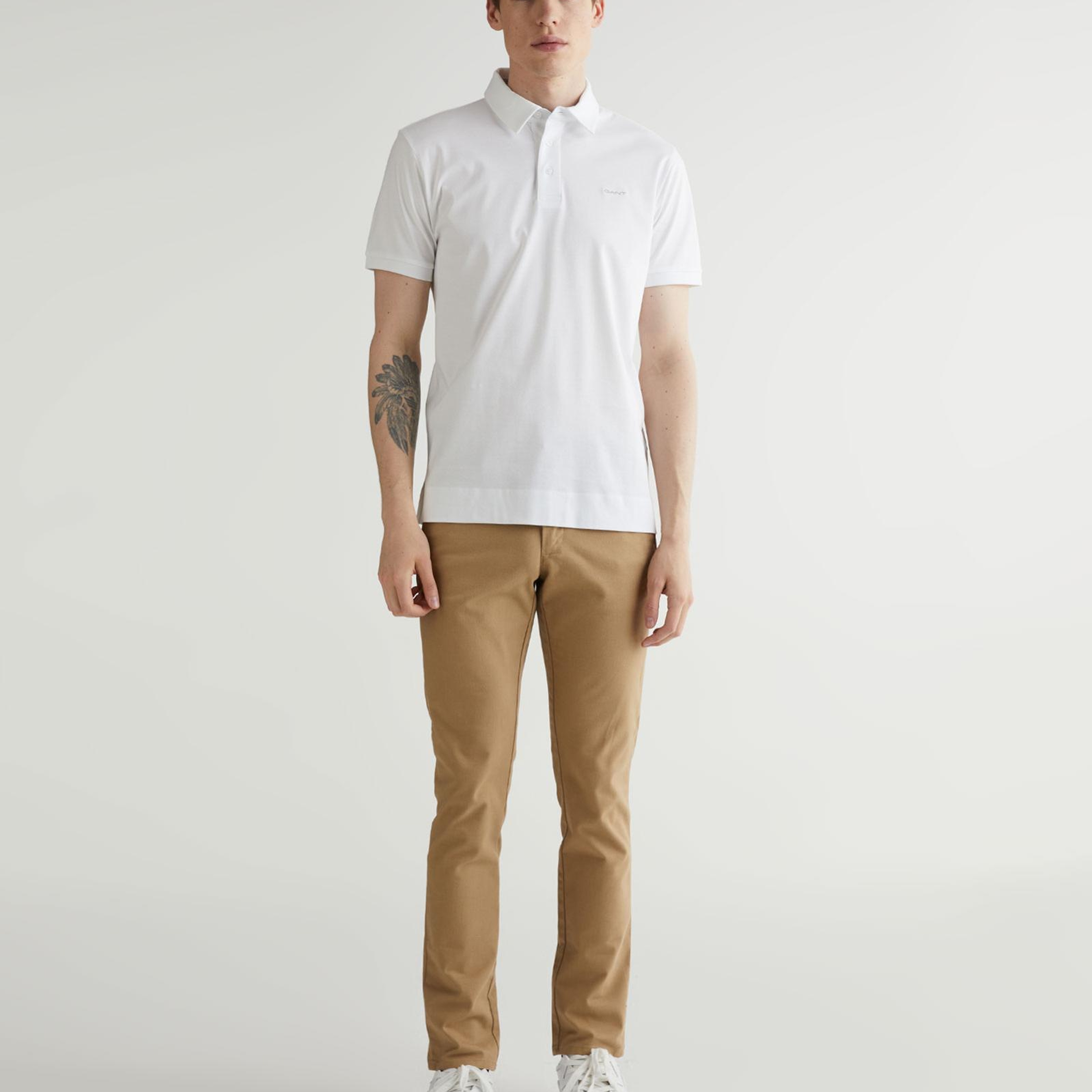 GANT Erkek Beyaz Slim Fit Polo