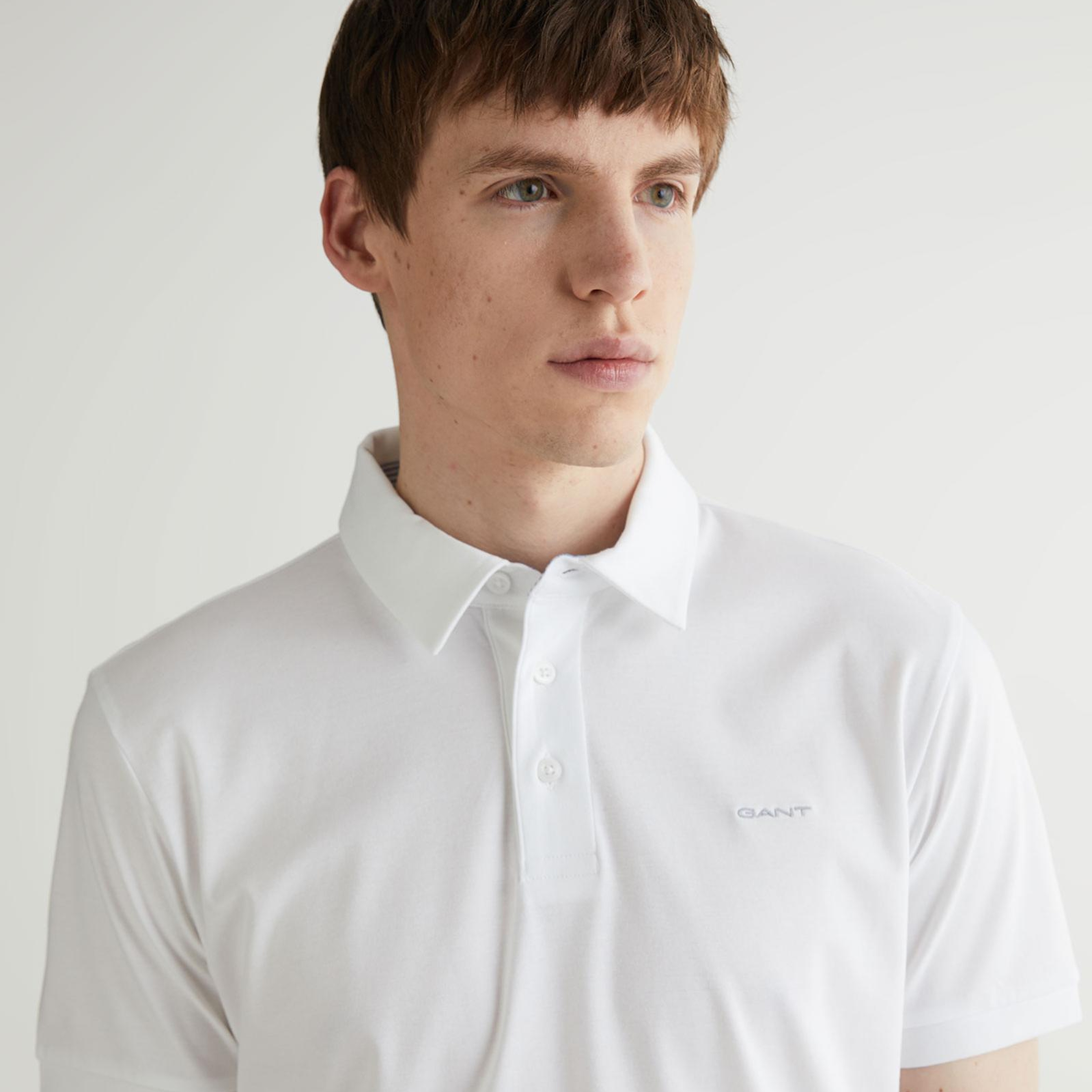 GANT Erkek Beyaz Slim Fit Polo