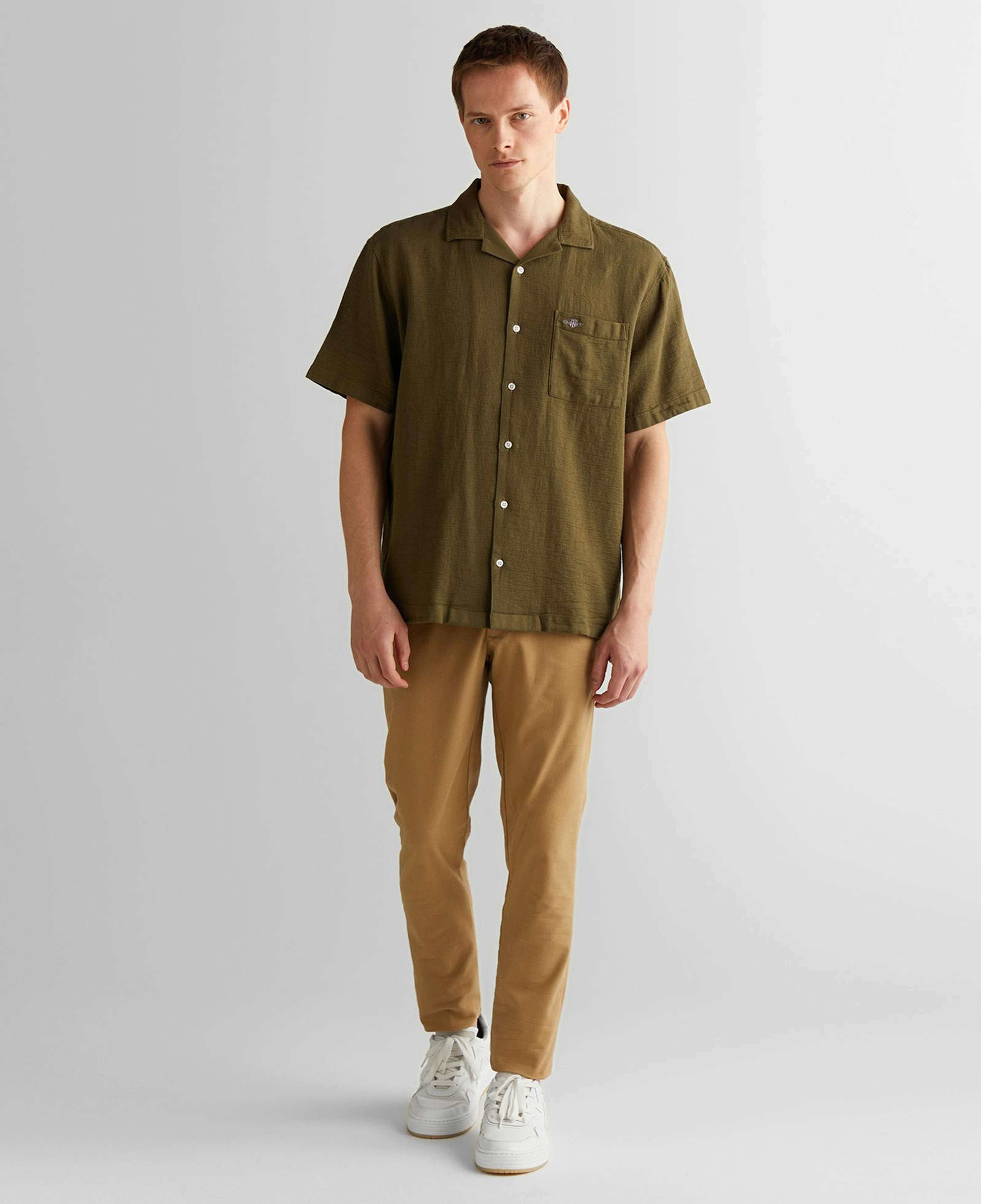 GANT Erkek Yeşil Regular Fit Klasik Yaka Gömlek