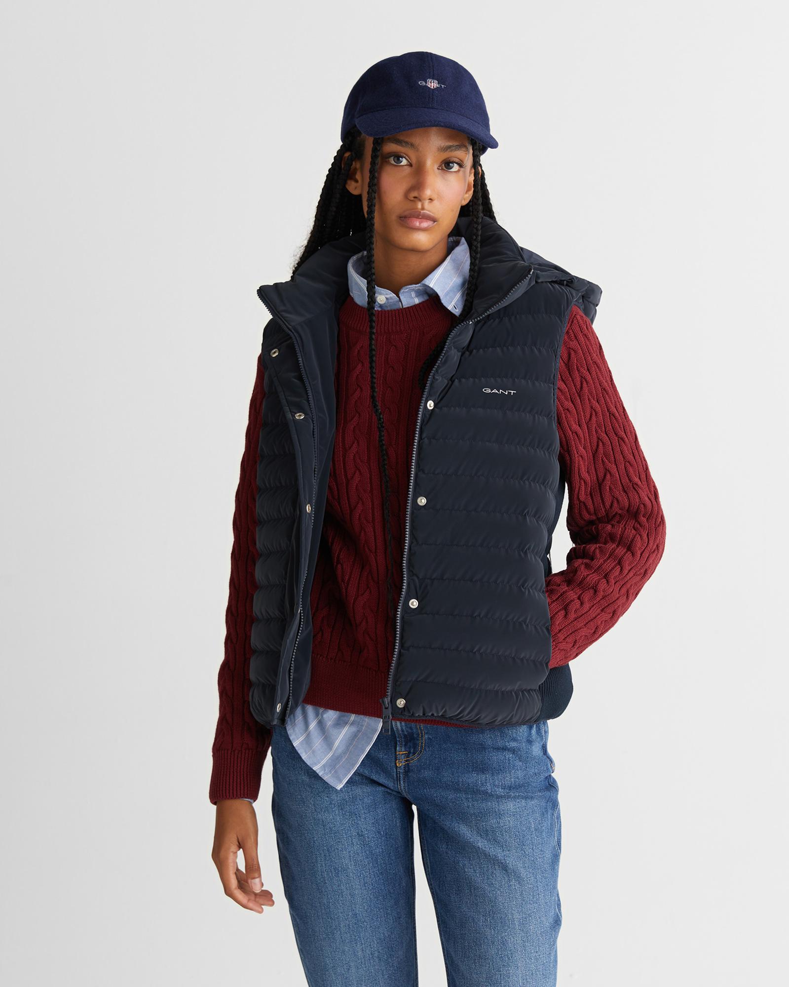 GANT Kadın Lacivert Regular Fit Yelek