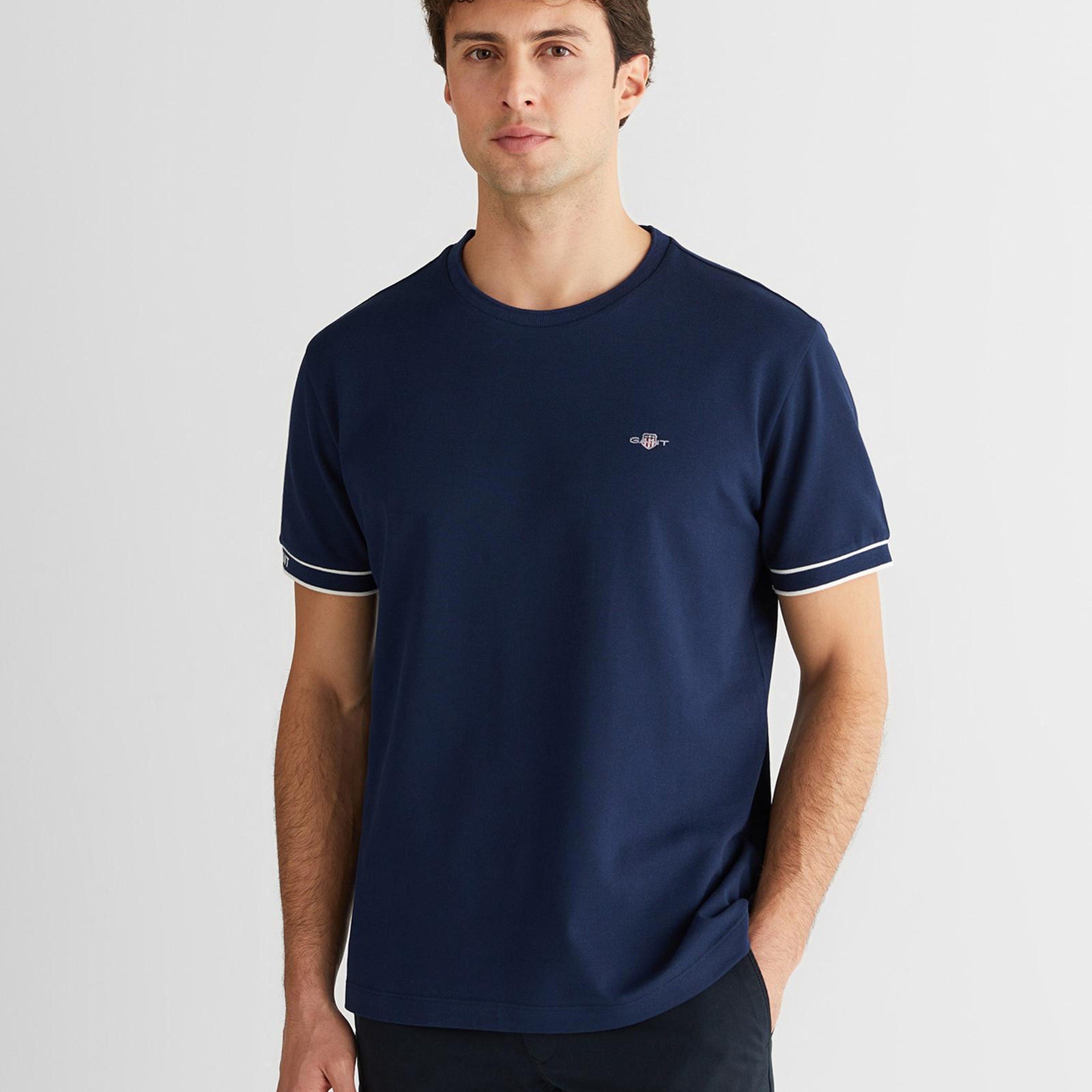 GANT Erkek Lacivert Regular Fit T-Shirt