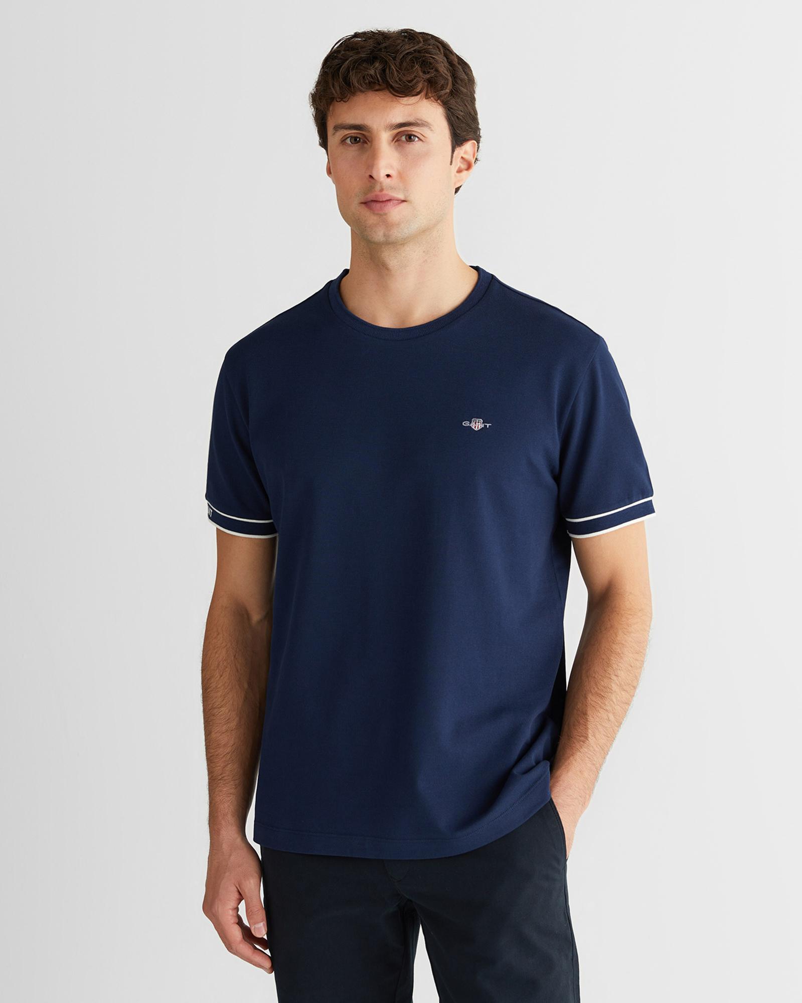 GANT Erkek Lacivert Regular Fit T-Shirt