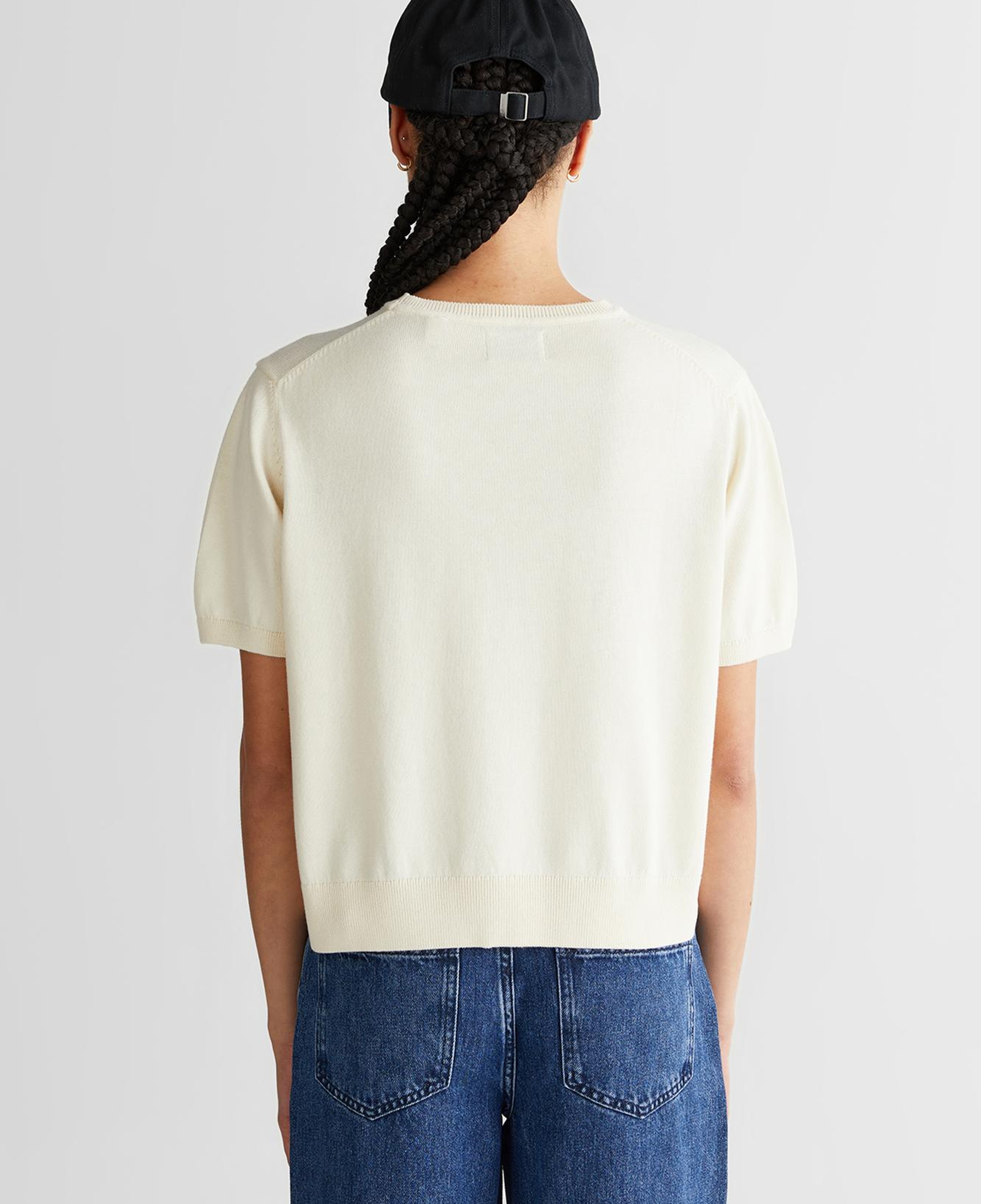 GANT Kadın Beyaz Regular Fit Bisiklet Yaka Kazak