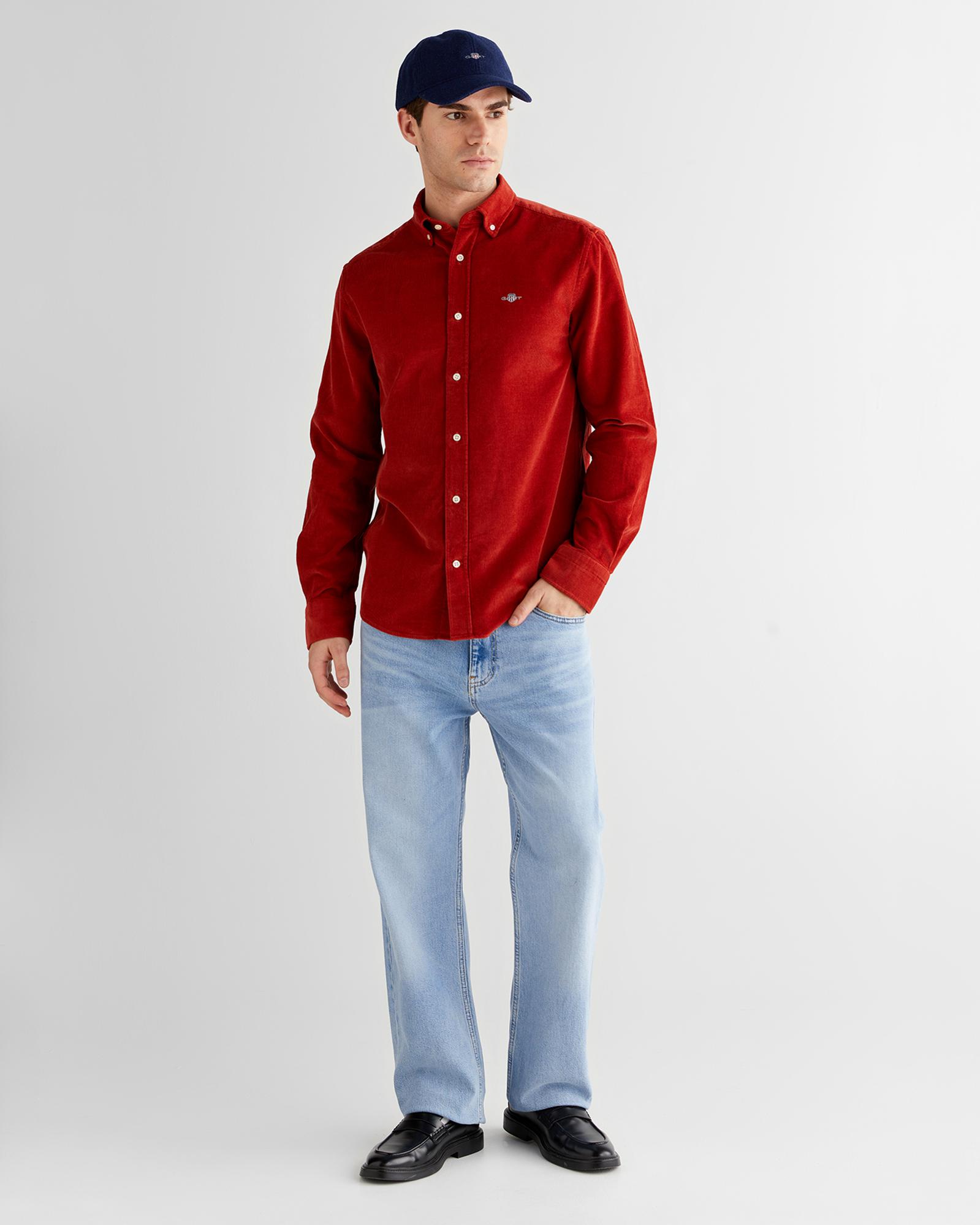 GANT Erkek Kırmızı Regular Fit Düğmeli Gömlek