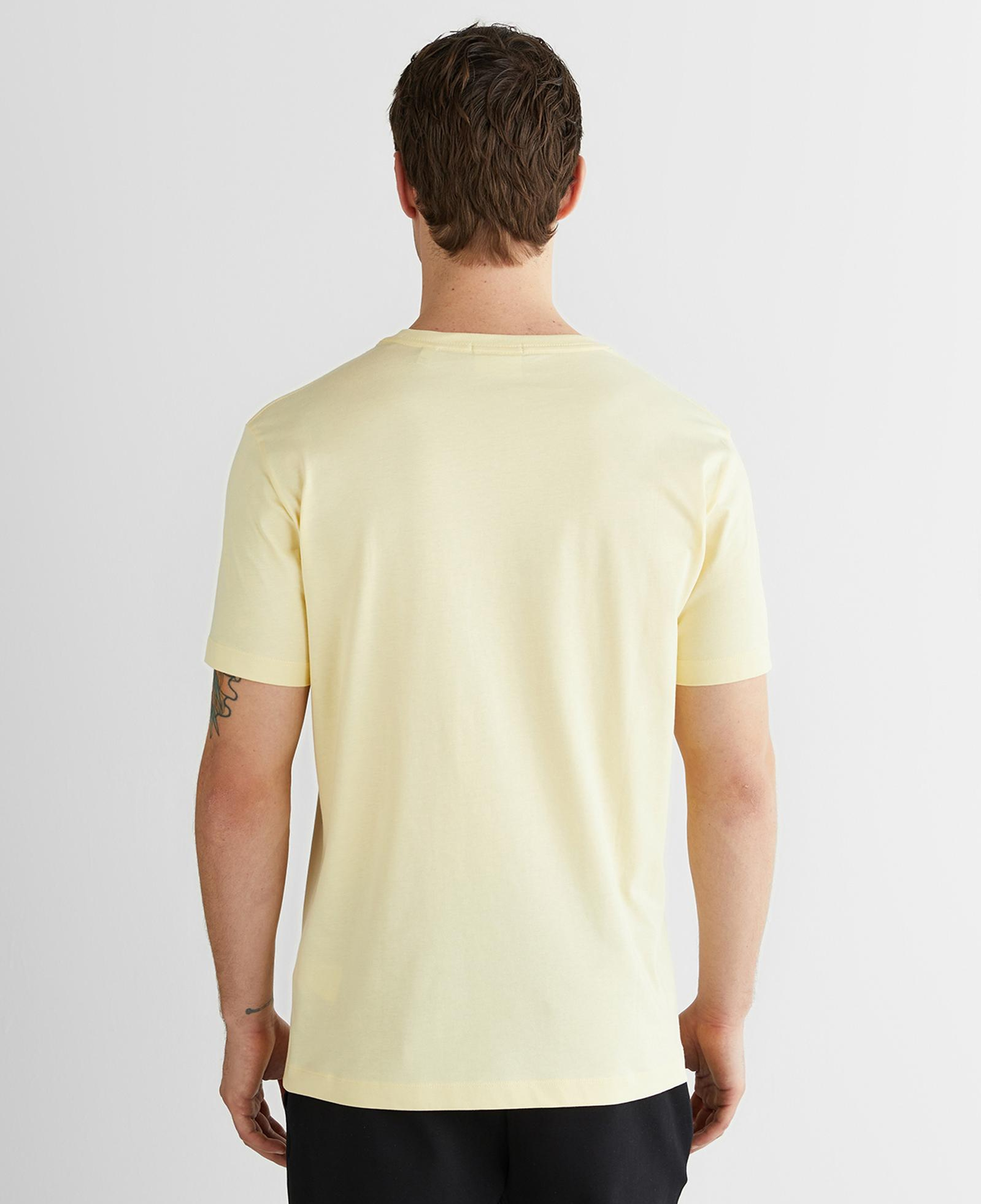GANT Erkek Sarı Bisiklet Yaka Regular Fit Logolu T-Shirt