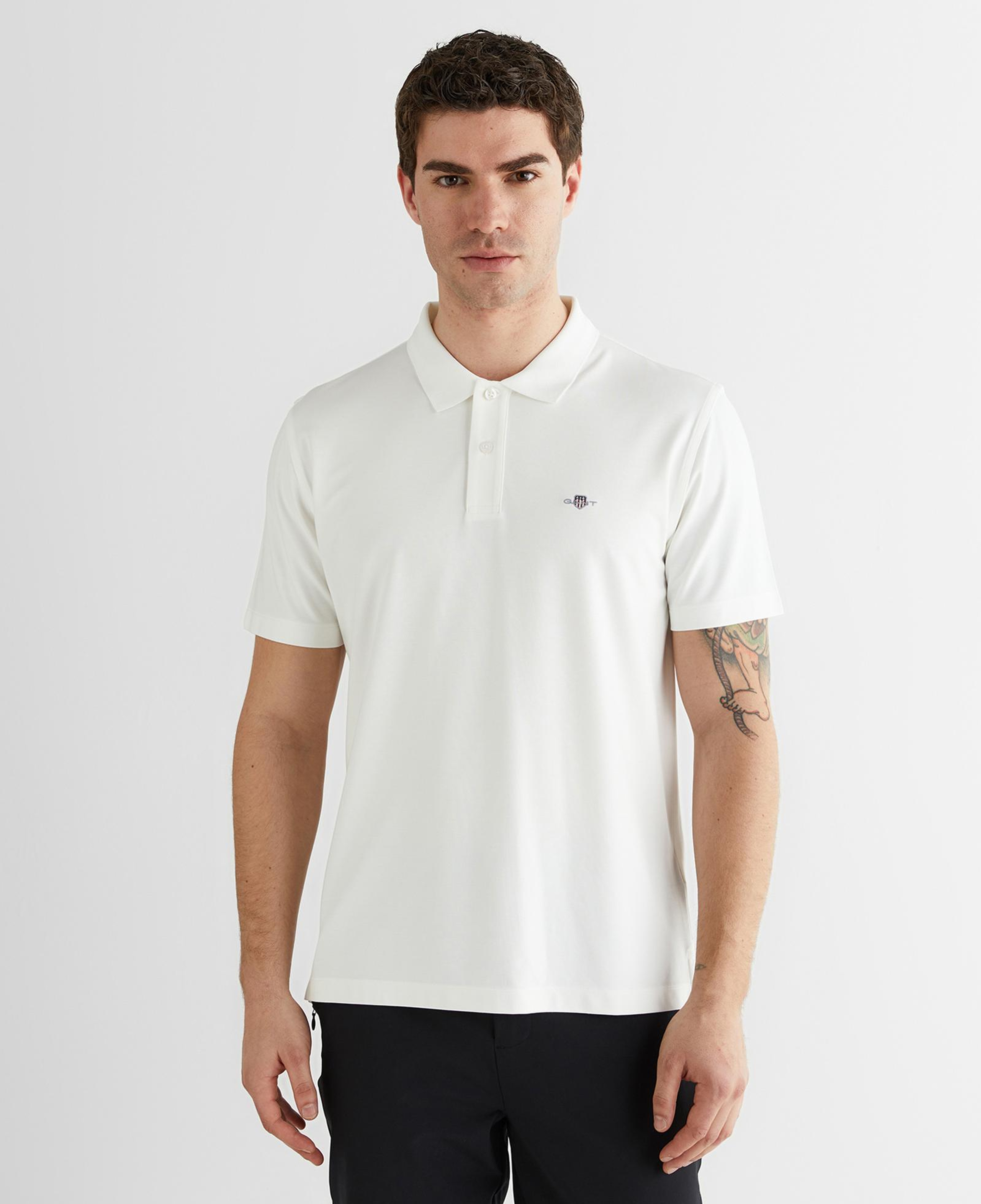 GANT Erkek Beyaz Regular Fit Logolu Polo Yaka T-Shirt