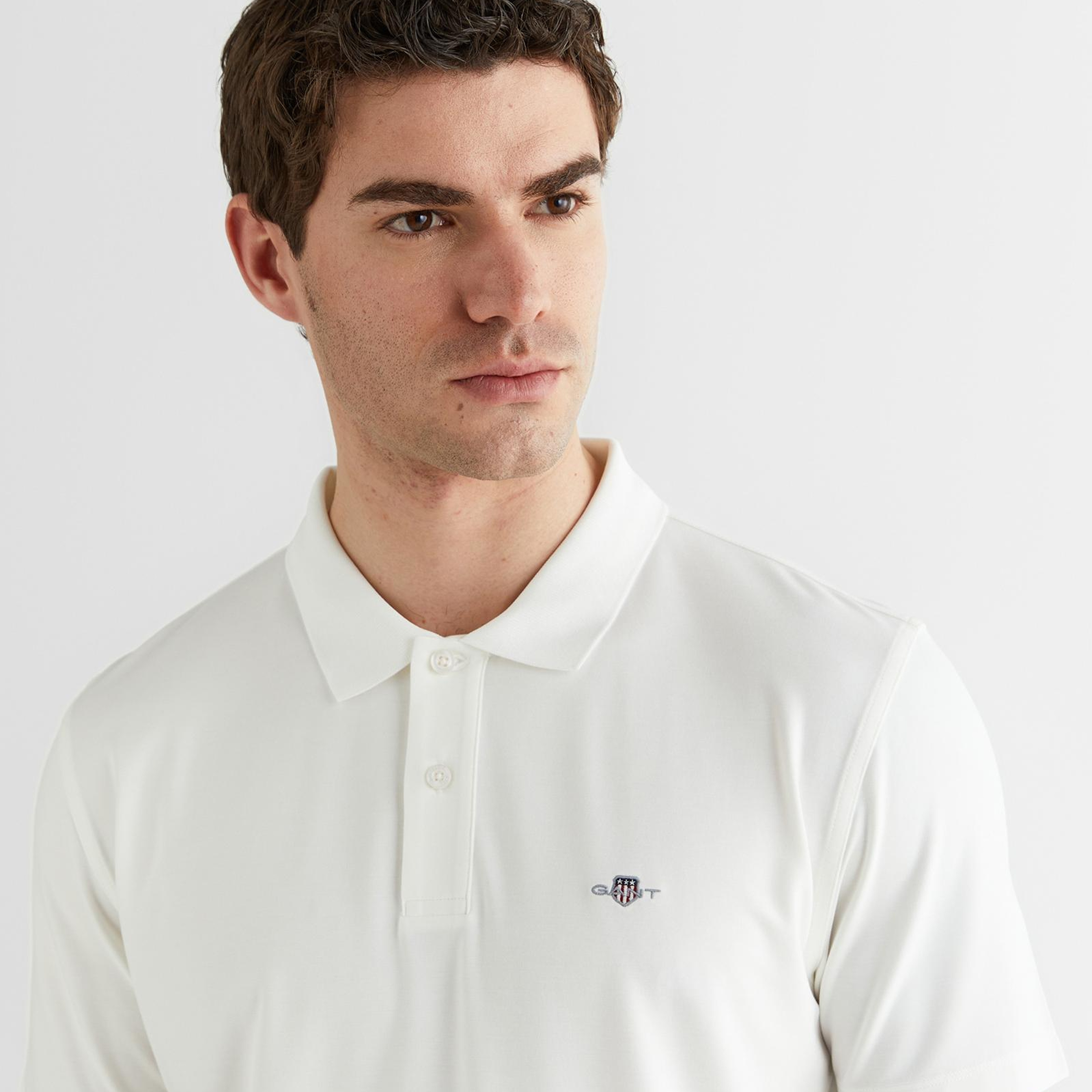 GANT Erkek Beyaz Regular Fit Logolu Polo Yaka T-Shirt