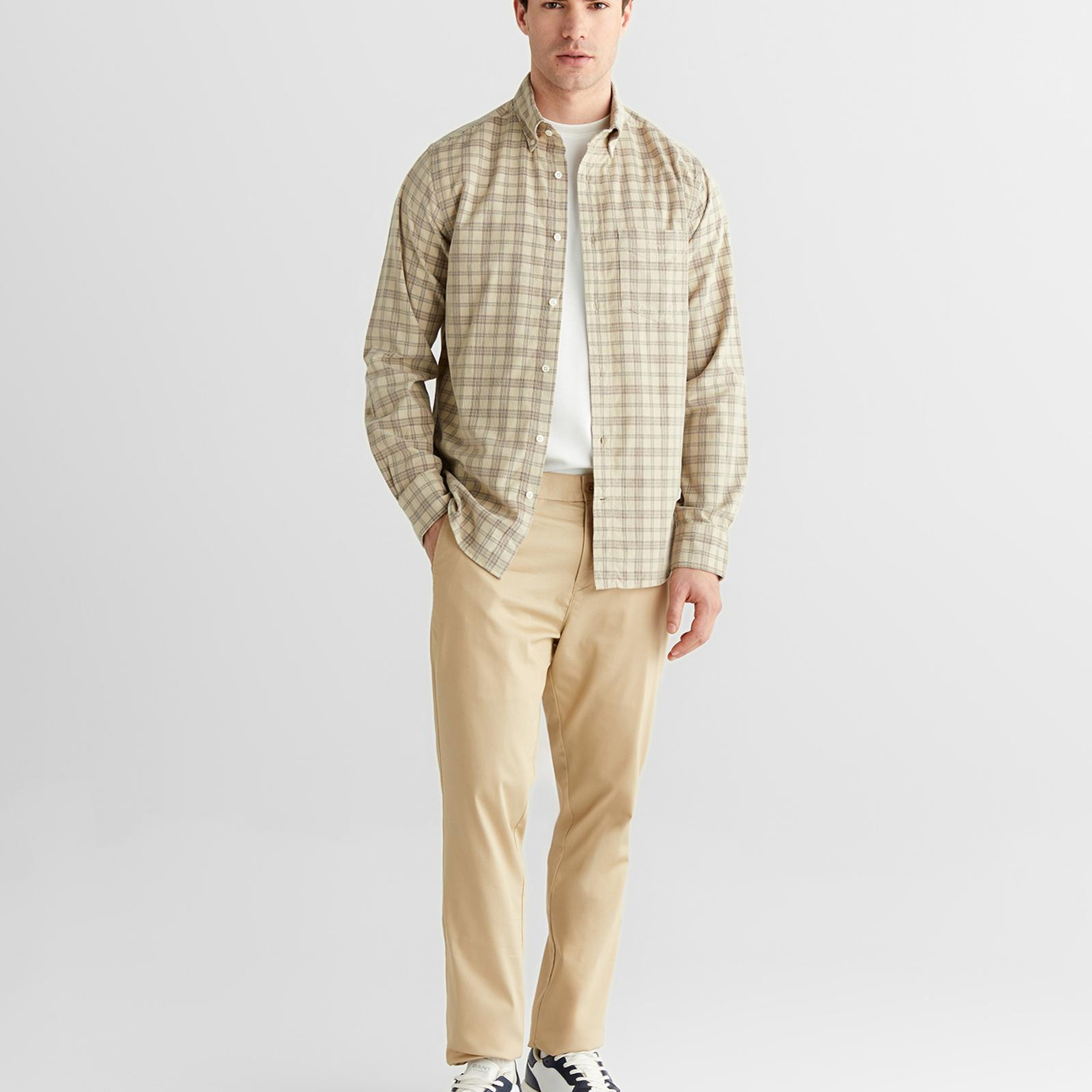 GANT Erkek Bej Regular Fit Düğmeli Gömlek