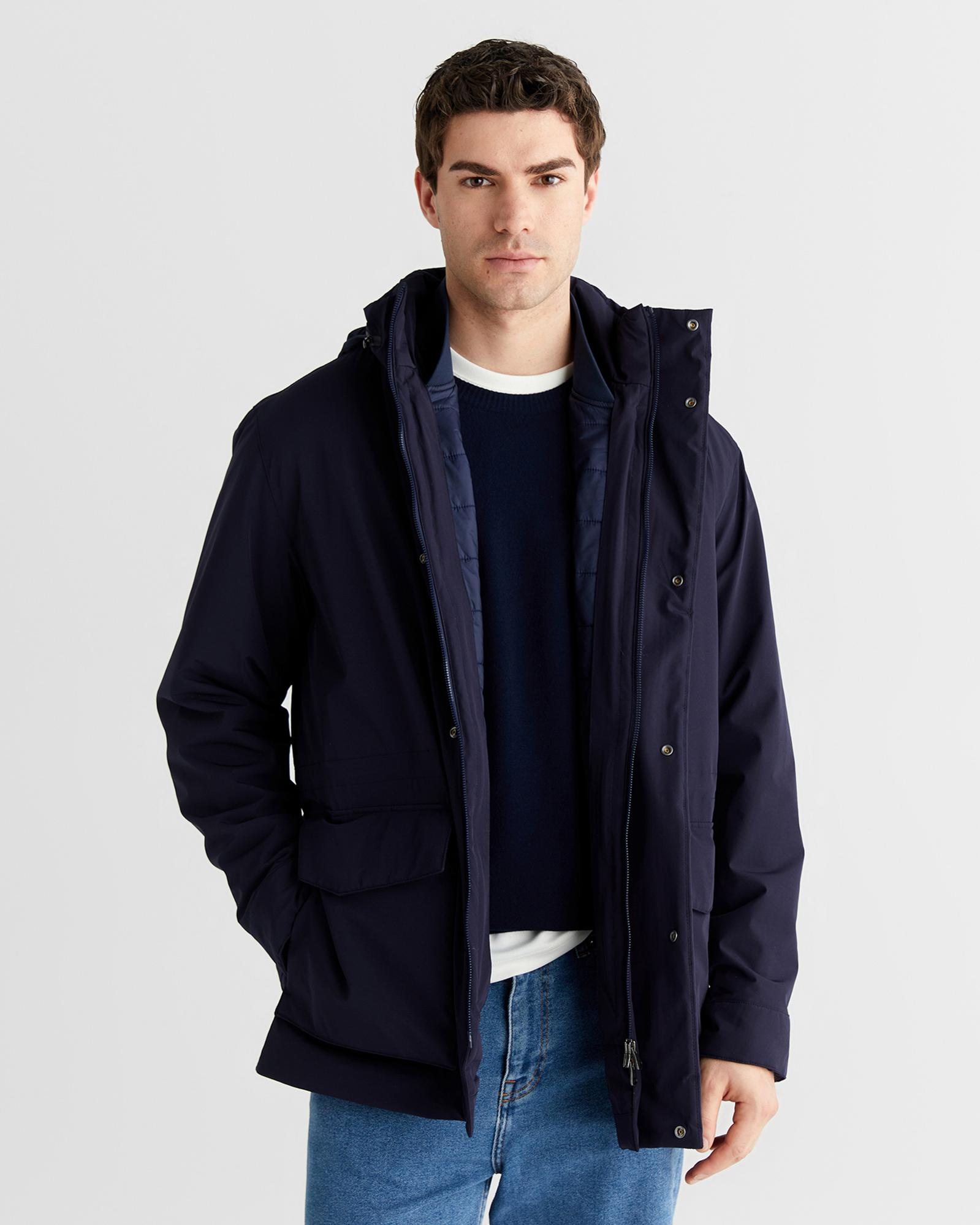 GANT Erkek Lacivert Regular Fit Mont