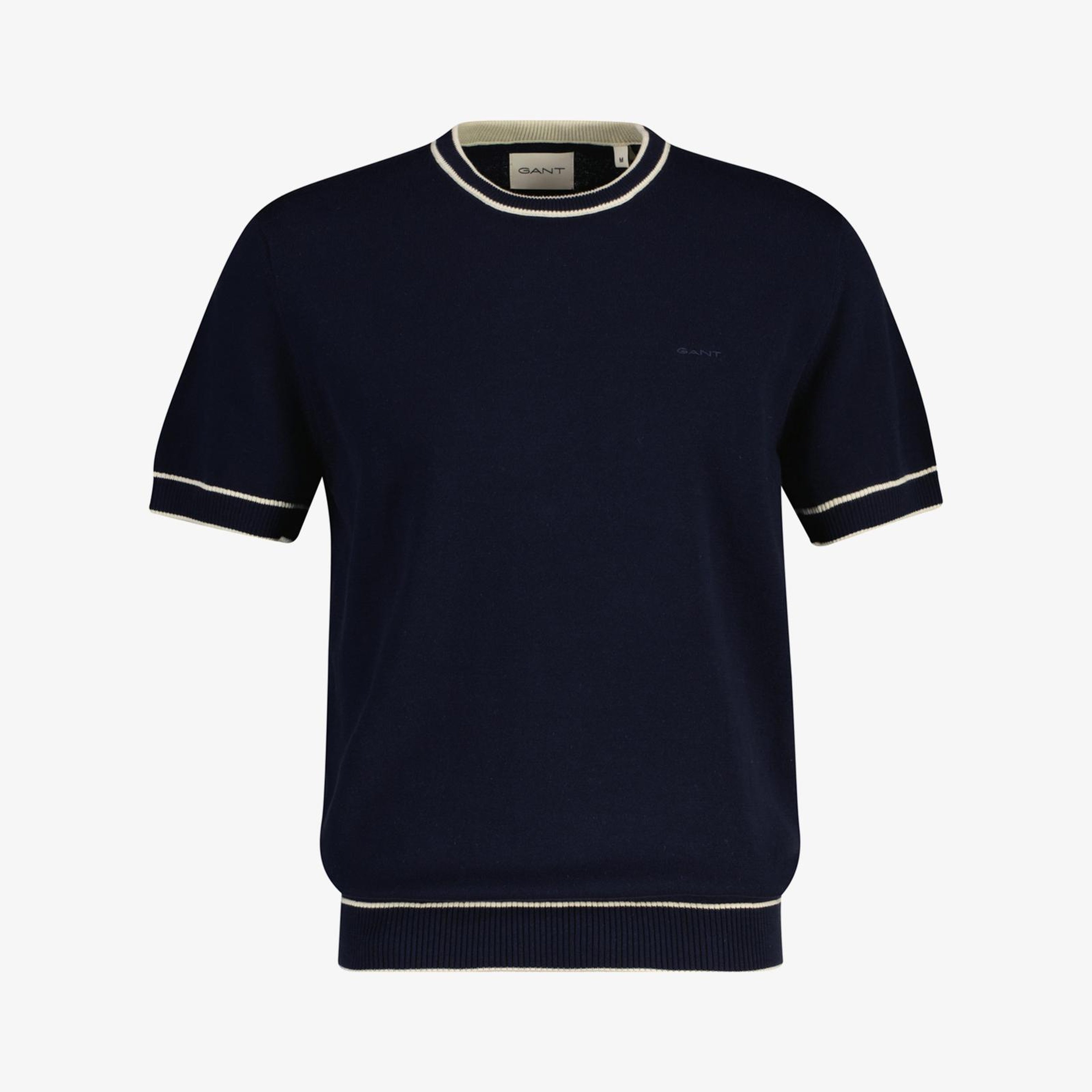 GANT Erkek Lacivert Regular Fit Kısa Kollu Triko