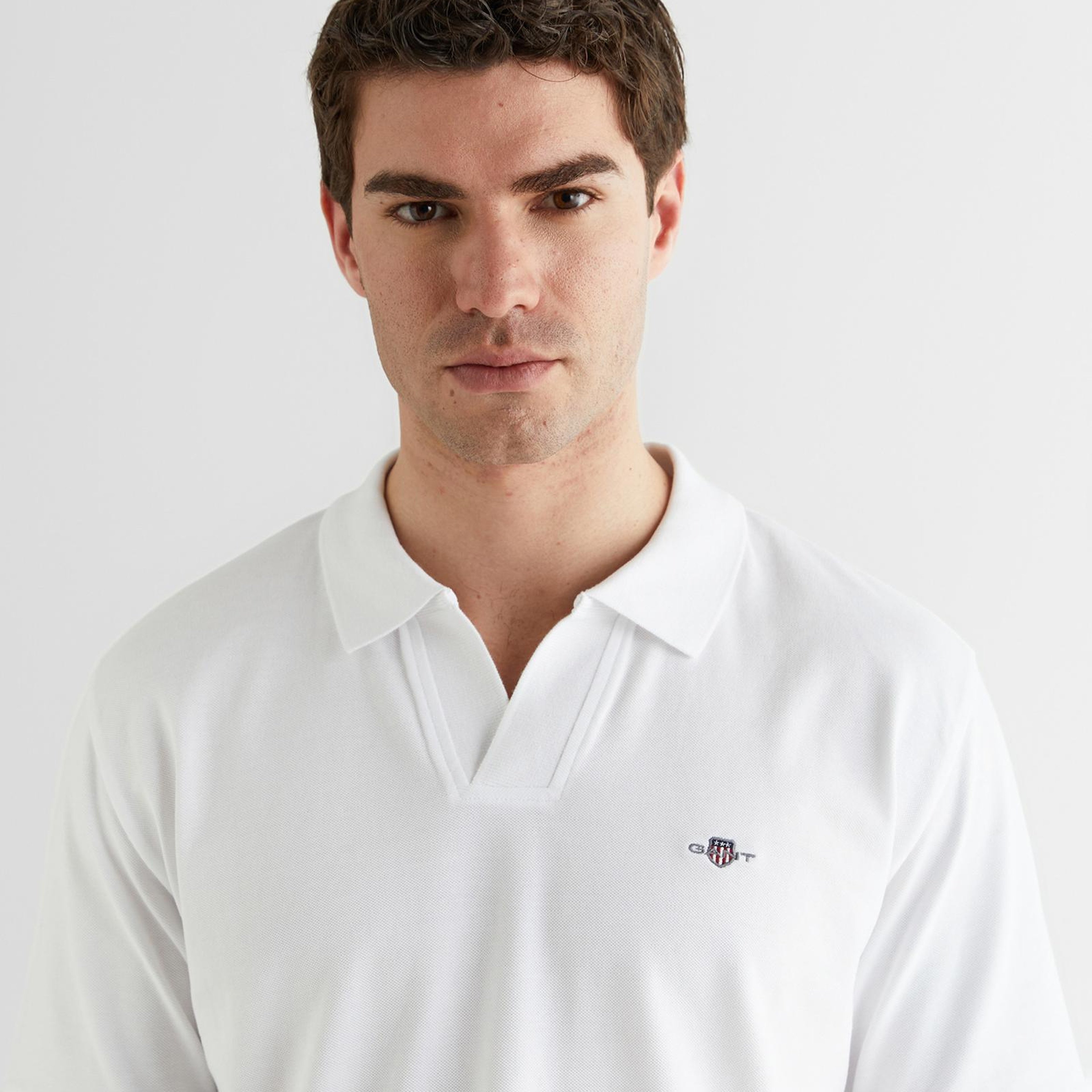GANT Erkek Beyaz Regular Fit Logolu Polo Yaka T-Shirt