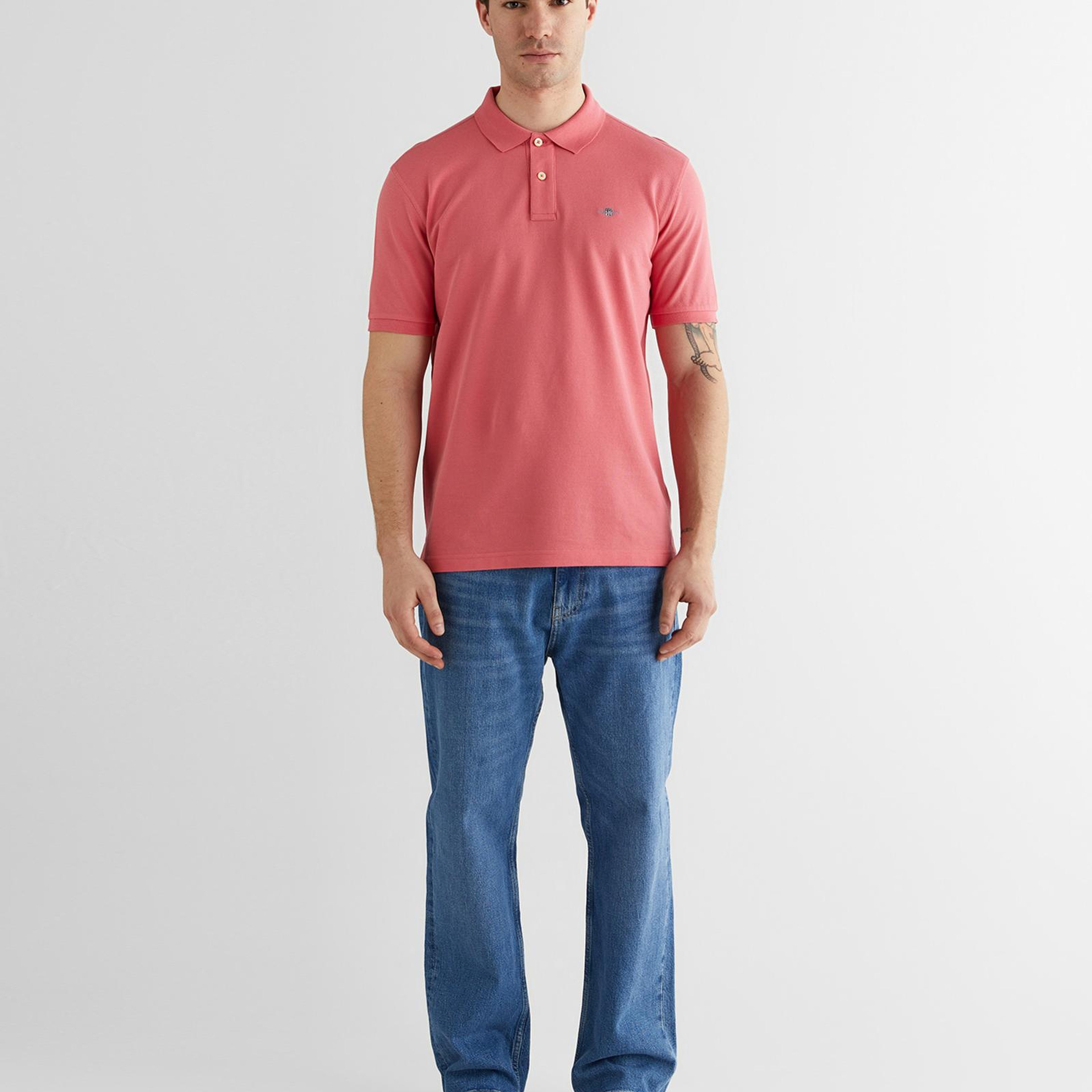 GANT Erkek Pembe Regular Fit Logolu Polo Yaka T-Shirt