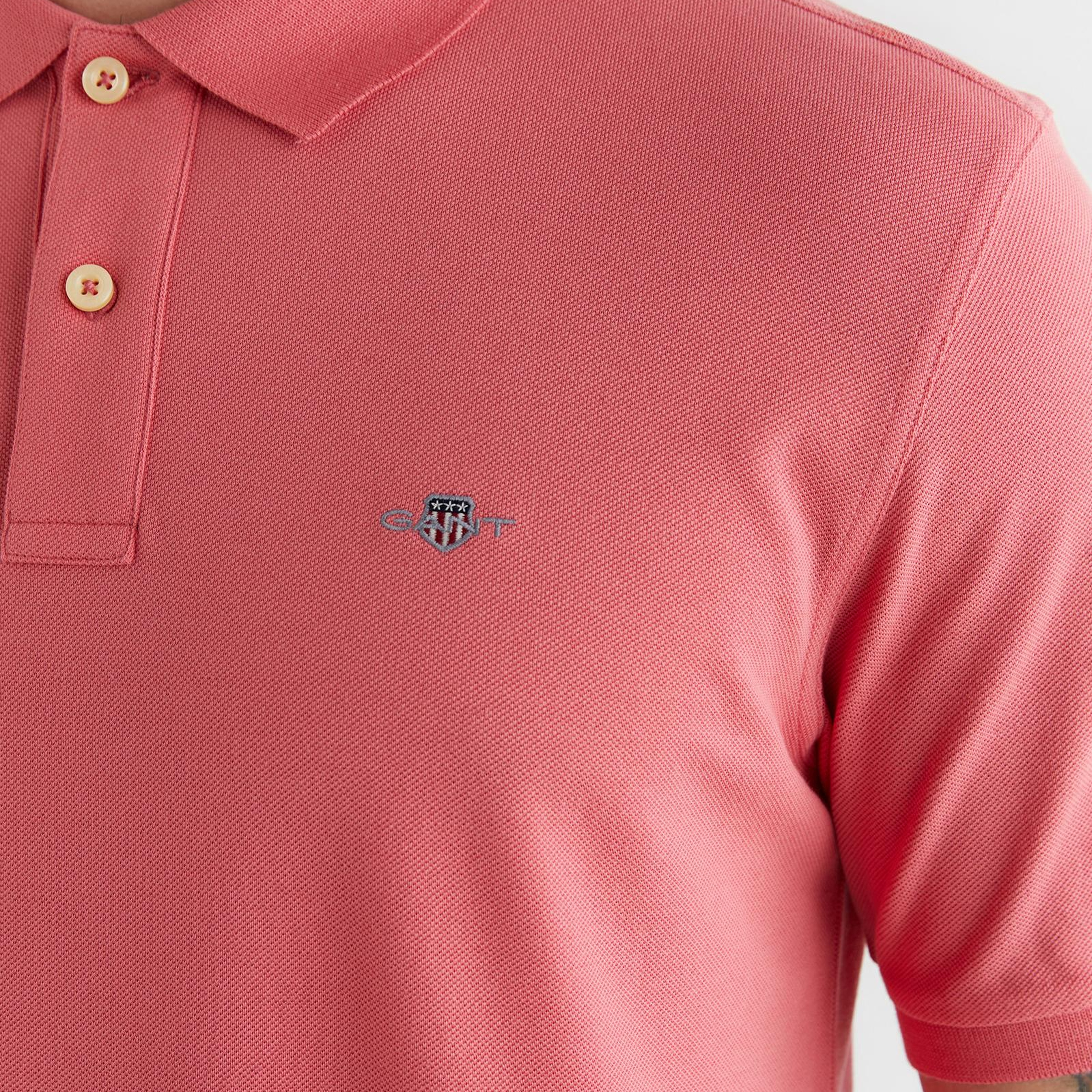 GANT Erkek Pembe Regular Fit Logolu Polo Yaka T-Shirt