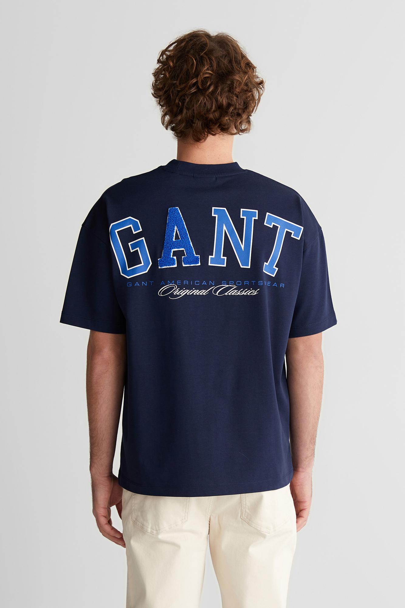 GANT Erkek Lacivert Baskılı Kısa Kollu T-Shirt