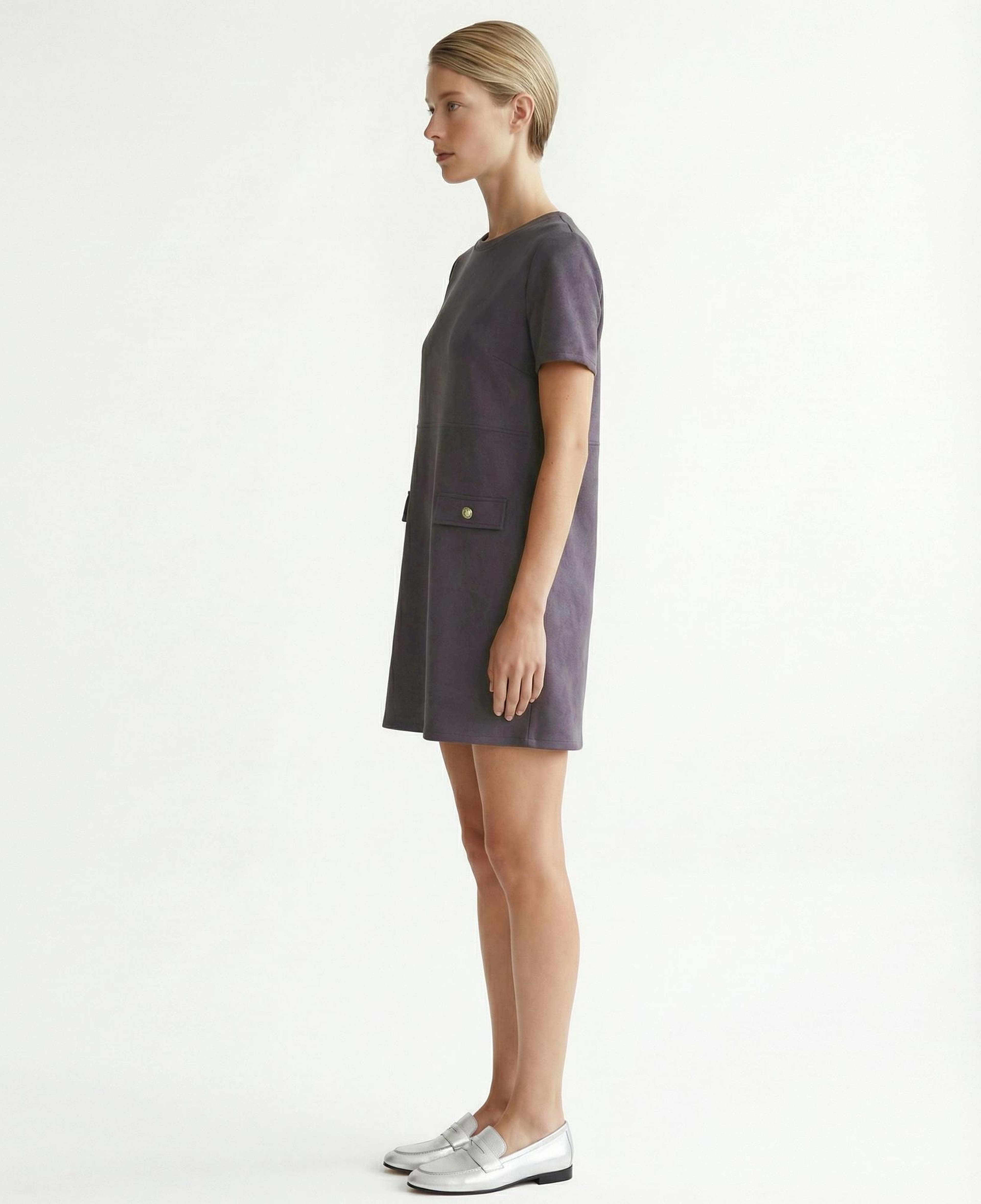 YARGICI Düz Bisiklet Yaka Kısa Kol Elbise