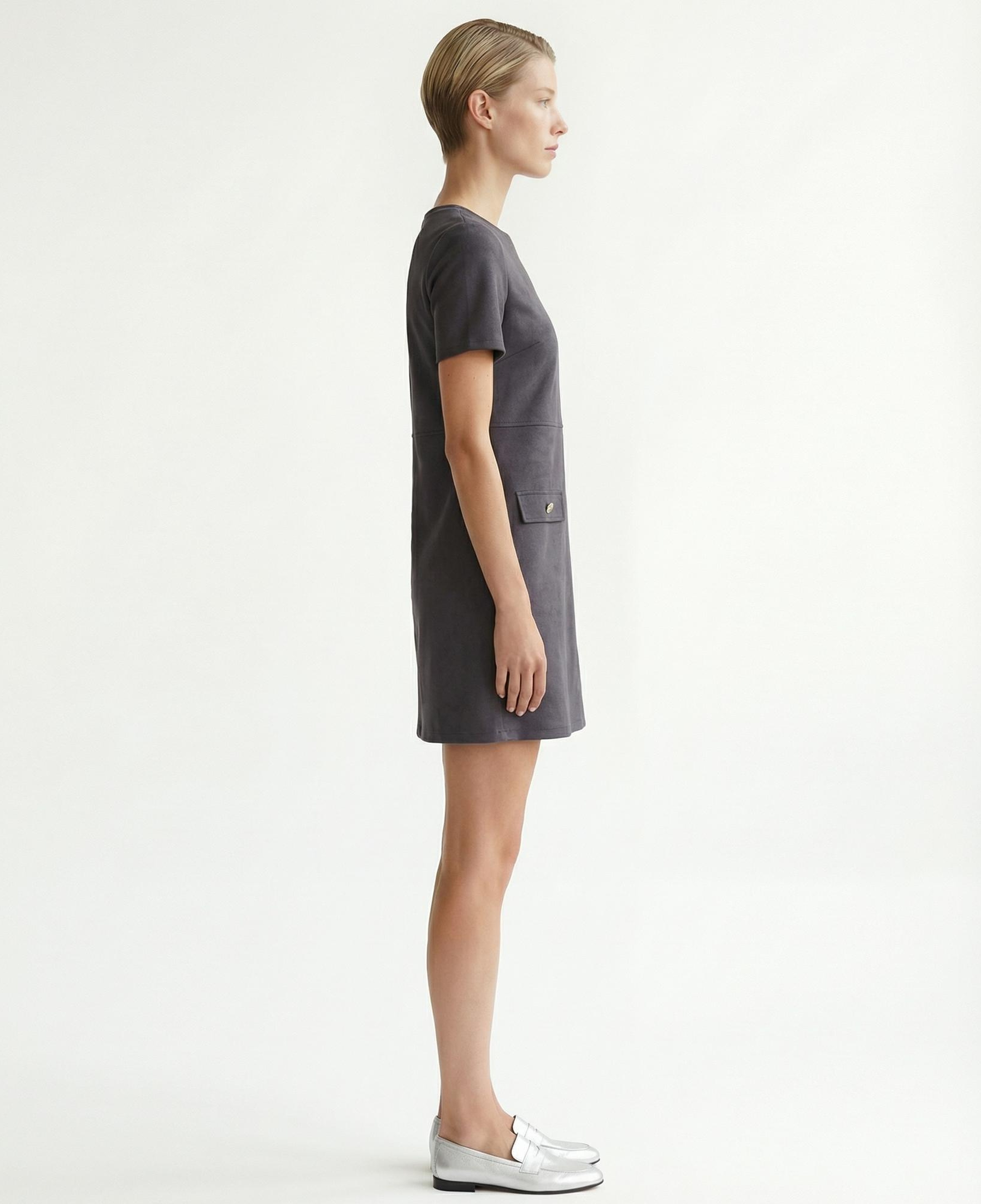 YARGICI Düz Bisiklet Yaka Kısa Kol Elbise