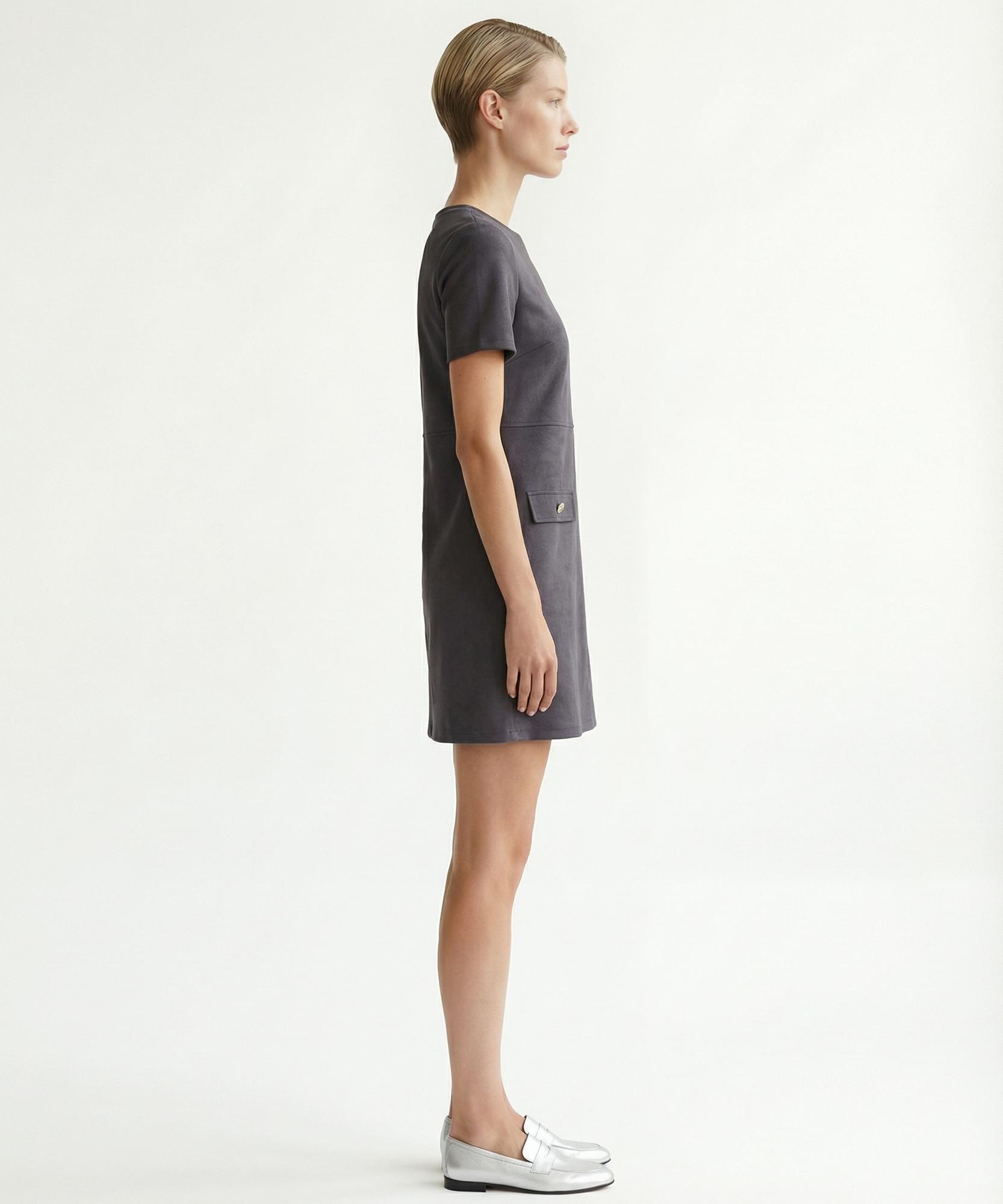 YARGICI Düz Bisiklet Yaka Kısa Kol Elbise