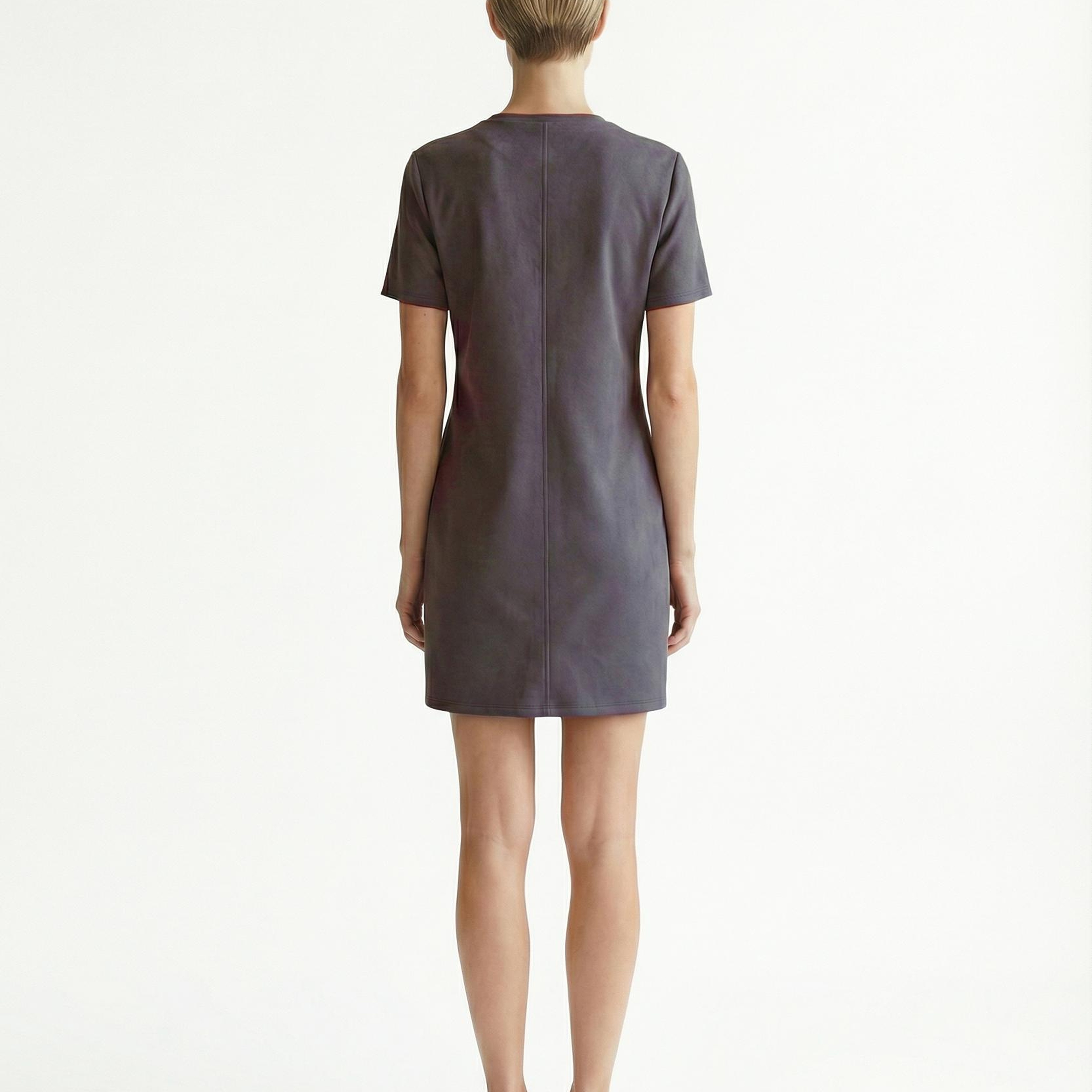 YARGICI Düz Bisiklet Yaka Kısa Kol Elbise