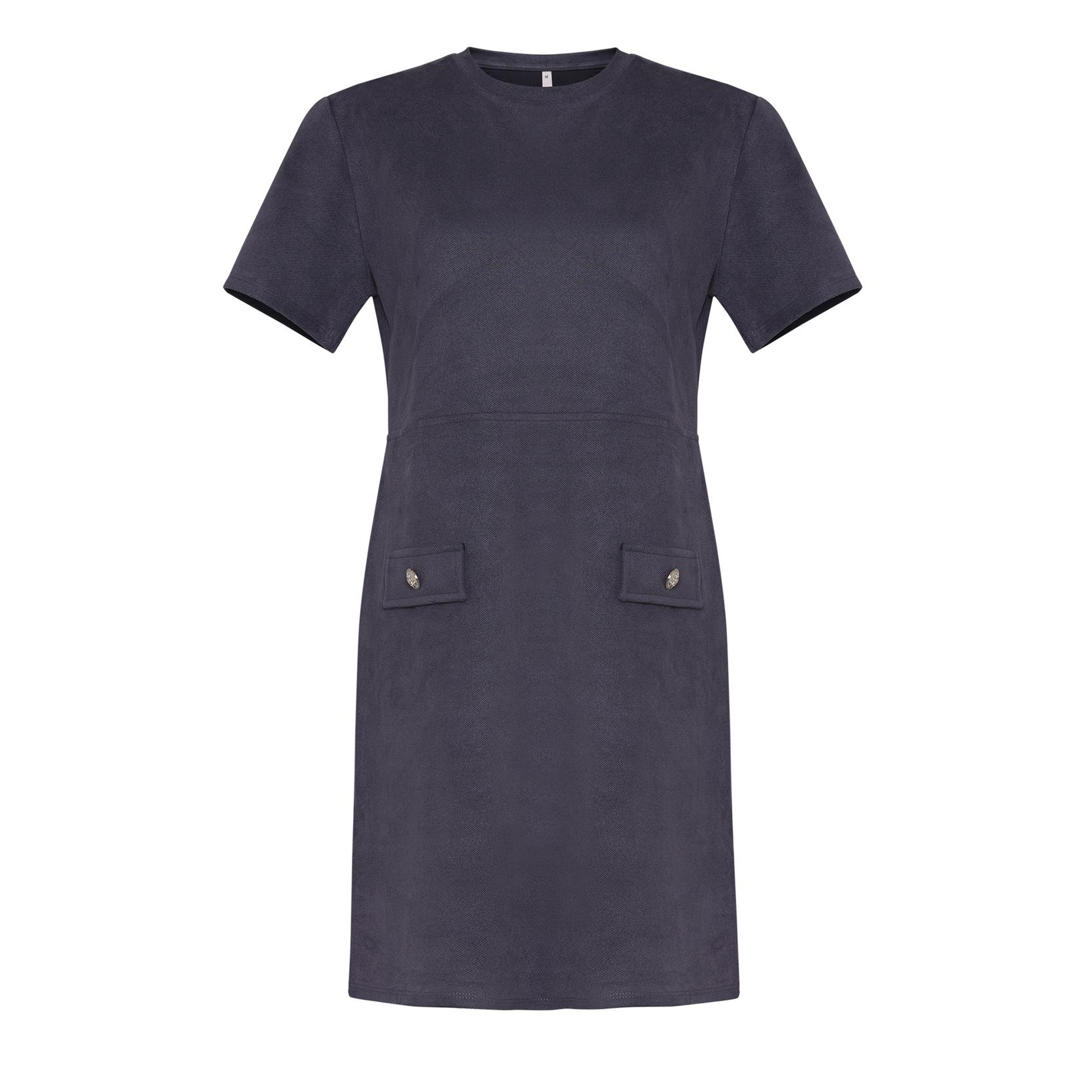 YARGICI Düz Bisiklet Yaka Kısa Kol Elbise