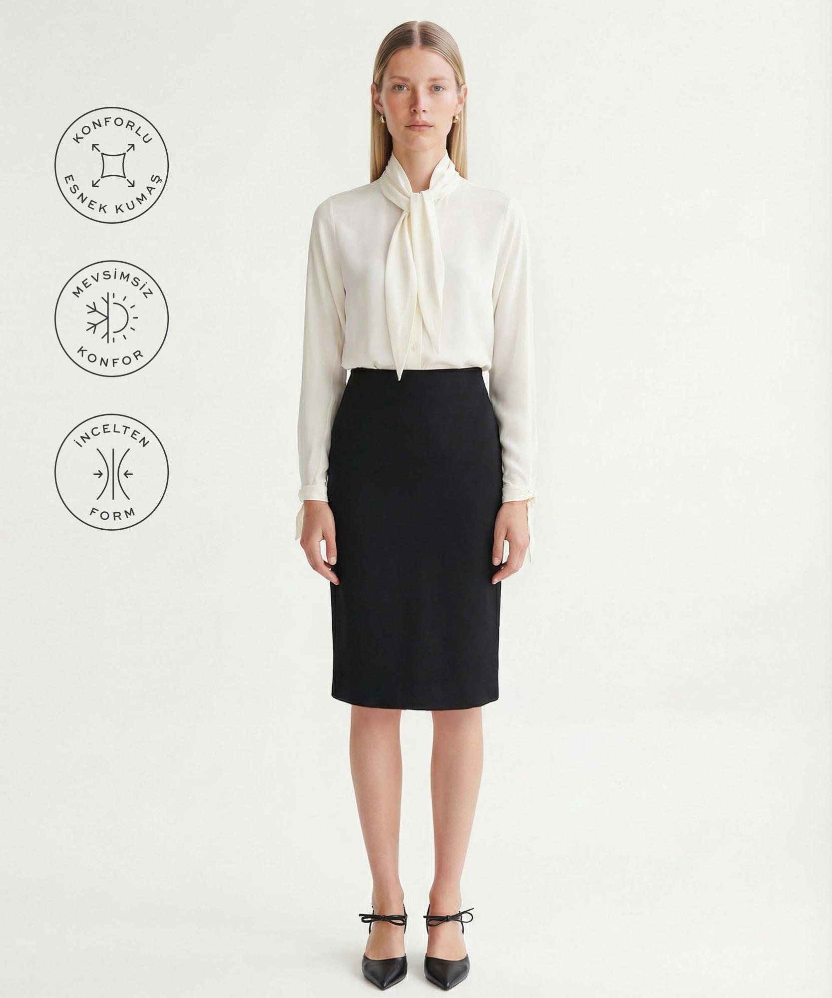 YARGICI Kalem Yüksek Bel Etek