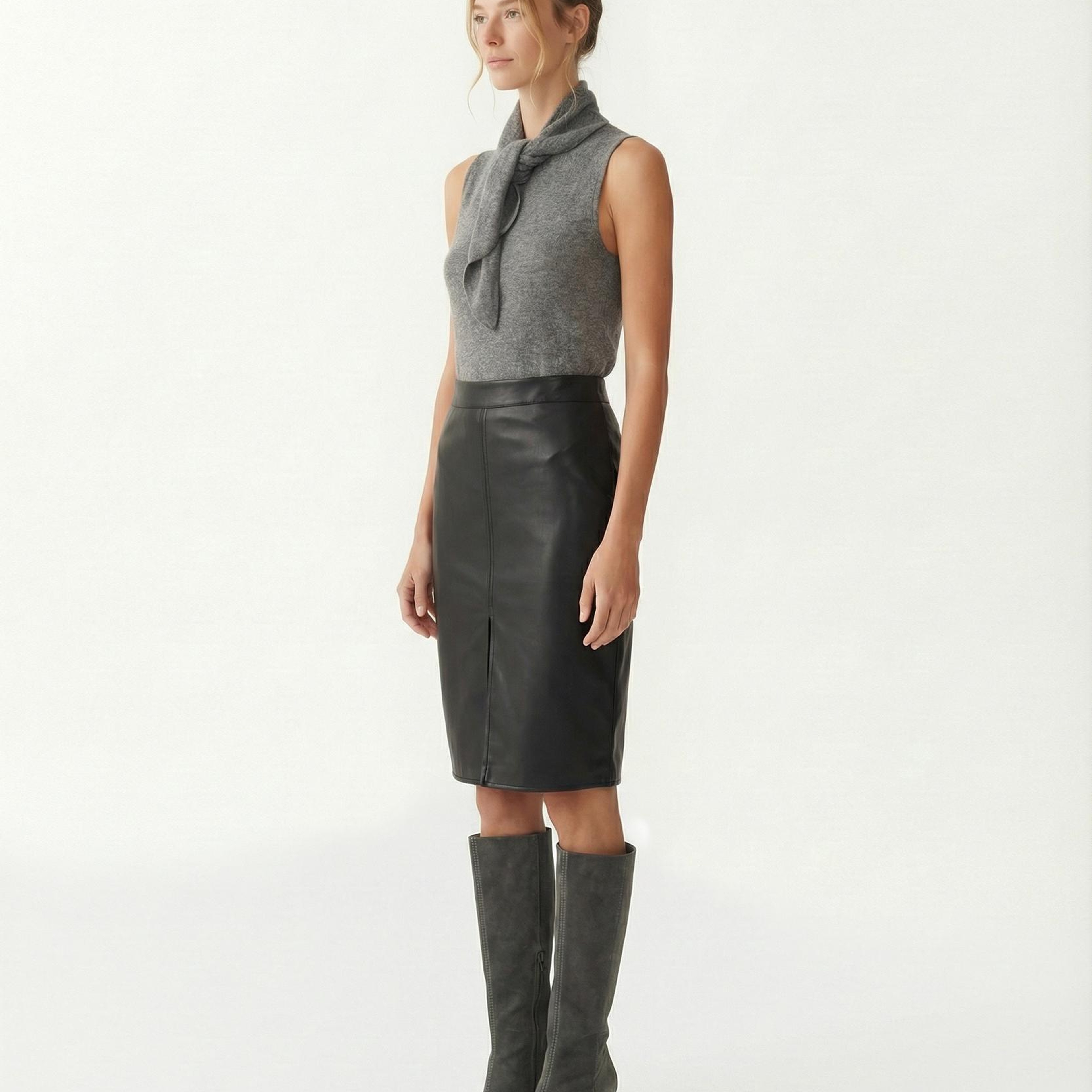 YARGICI Kalem Yüksek Bel Etek