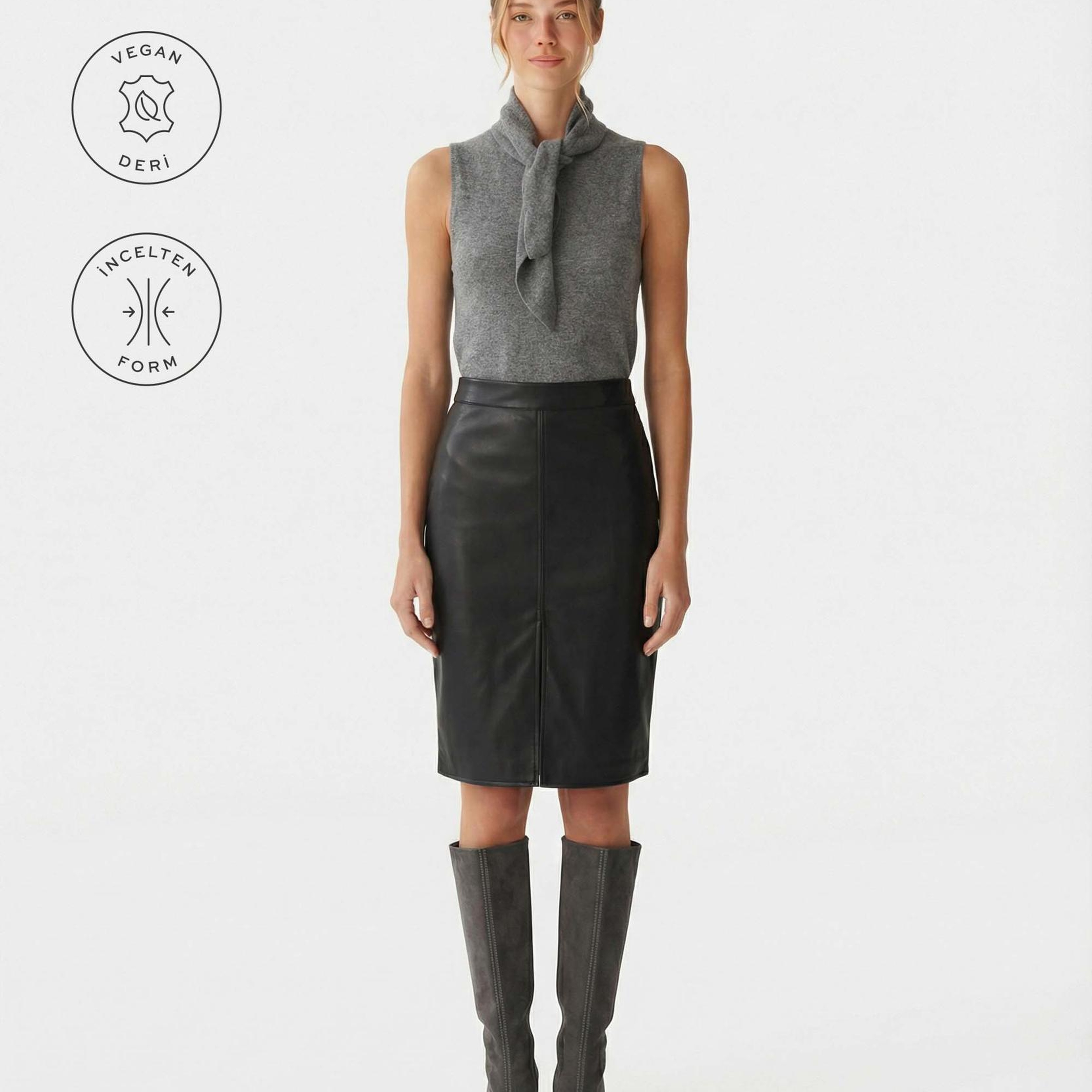 YARGICI Kalem Yüksek Bel Etek