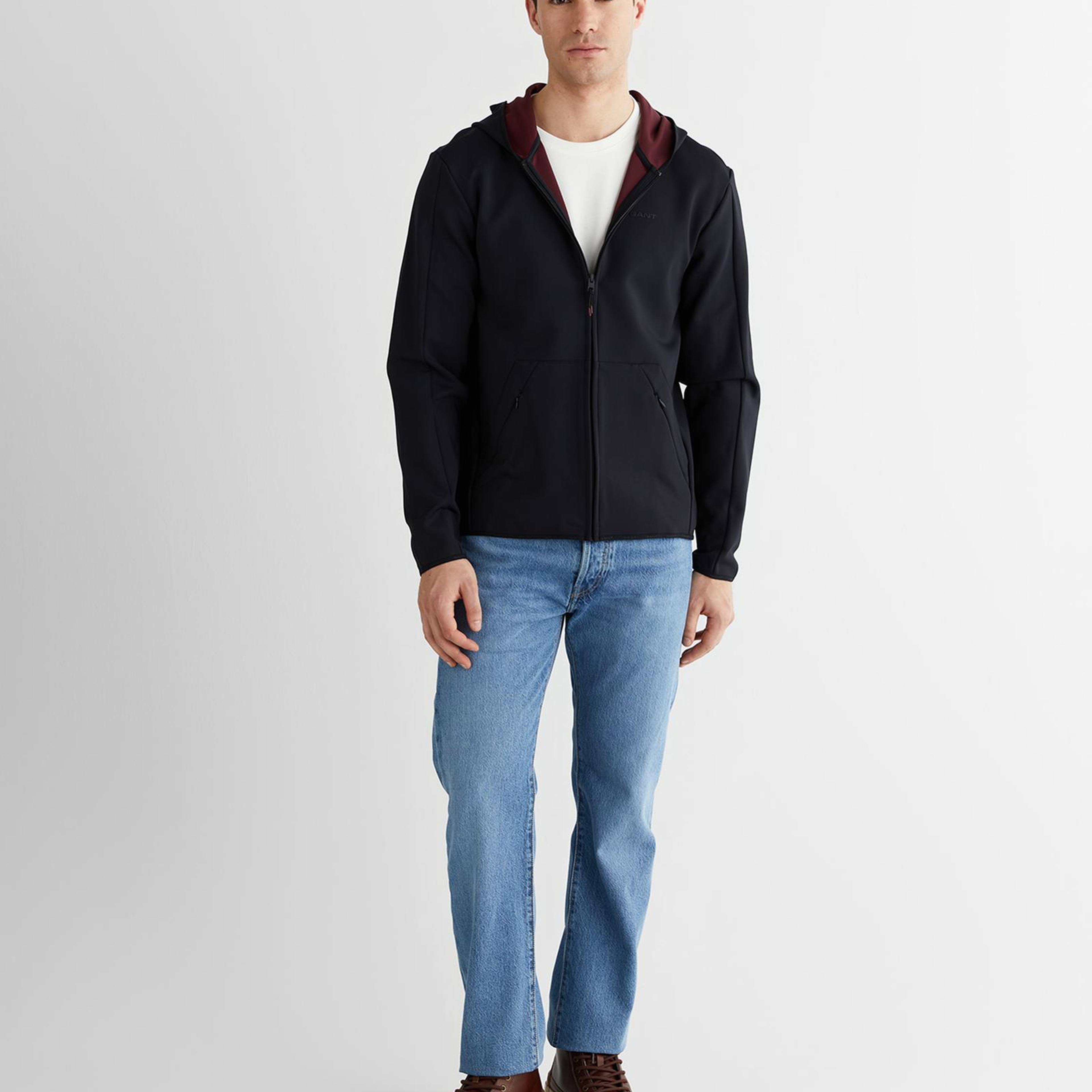 GANT Erkek Siyah Regular Fit Fermuarlı Ceket