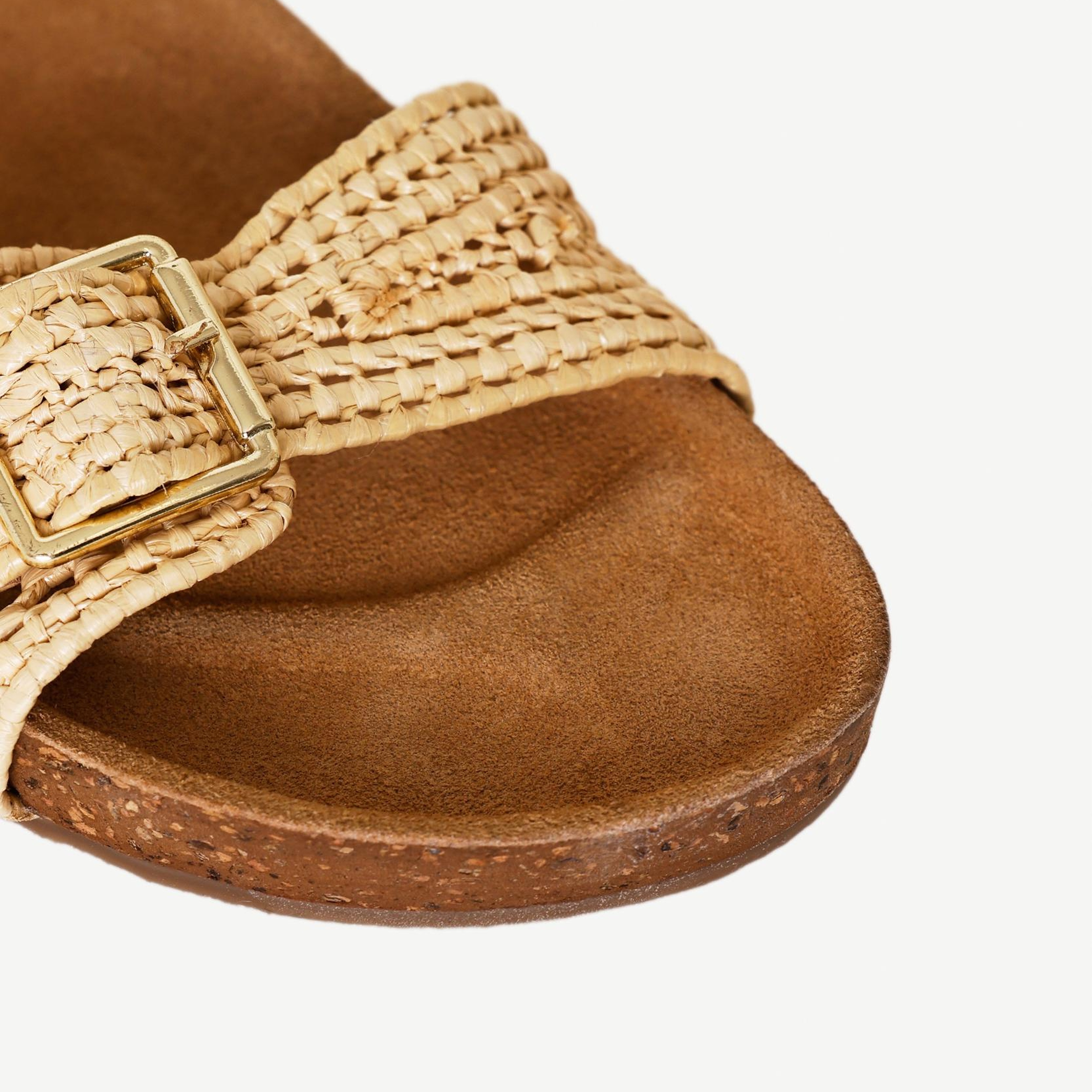 YARGICI Çift Bantlı Tokalı hasır Sandalet