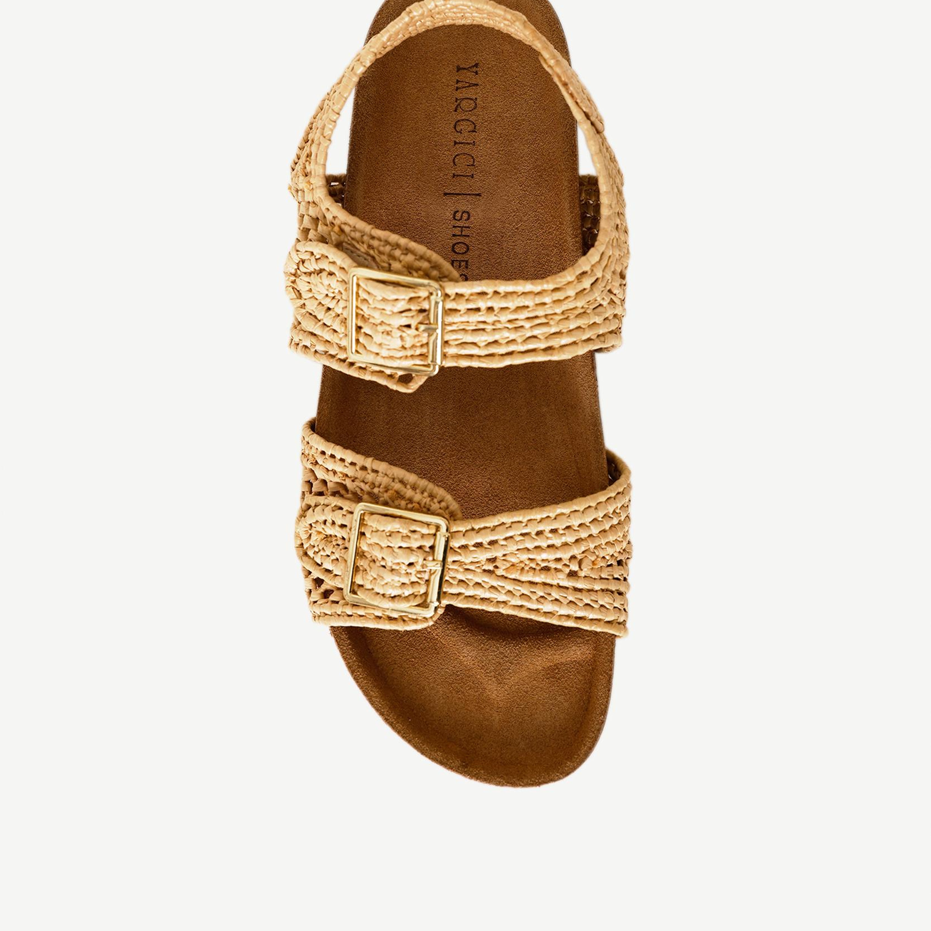 YARGICI Çift Bantlı Tokalı hasır Sandalet