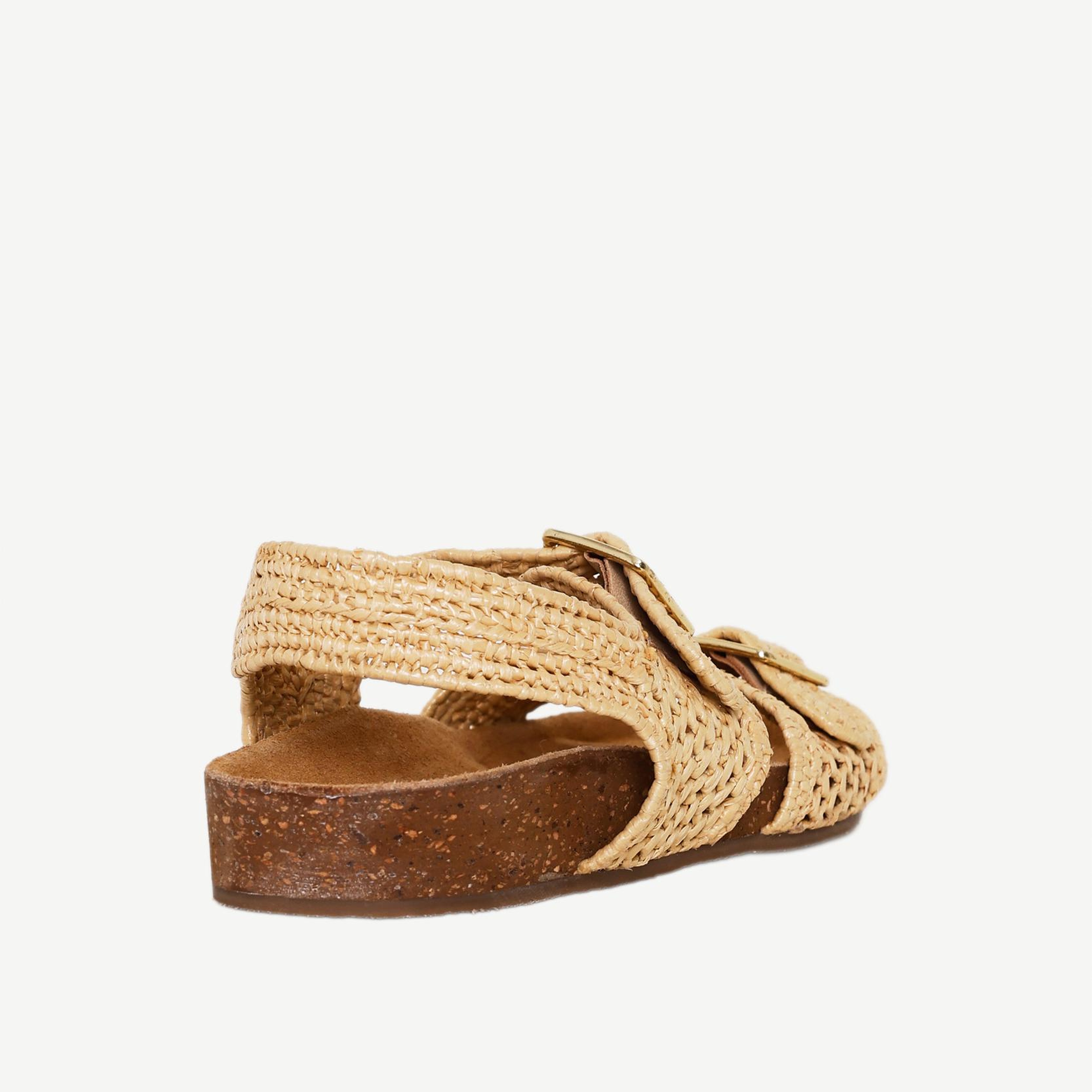 YARGICI Çift Bantlı Tokalı hasır Sandalet