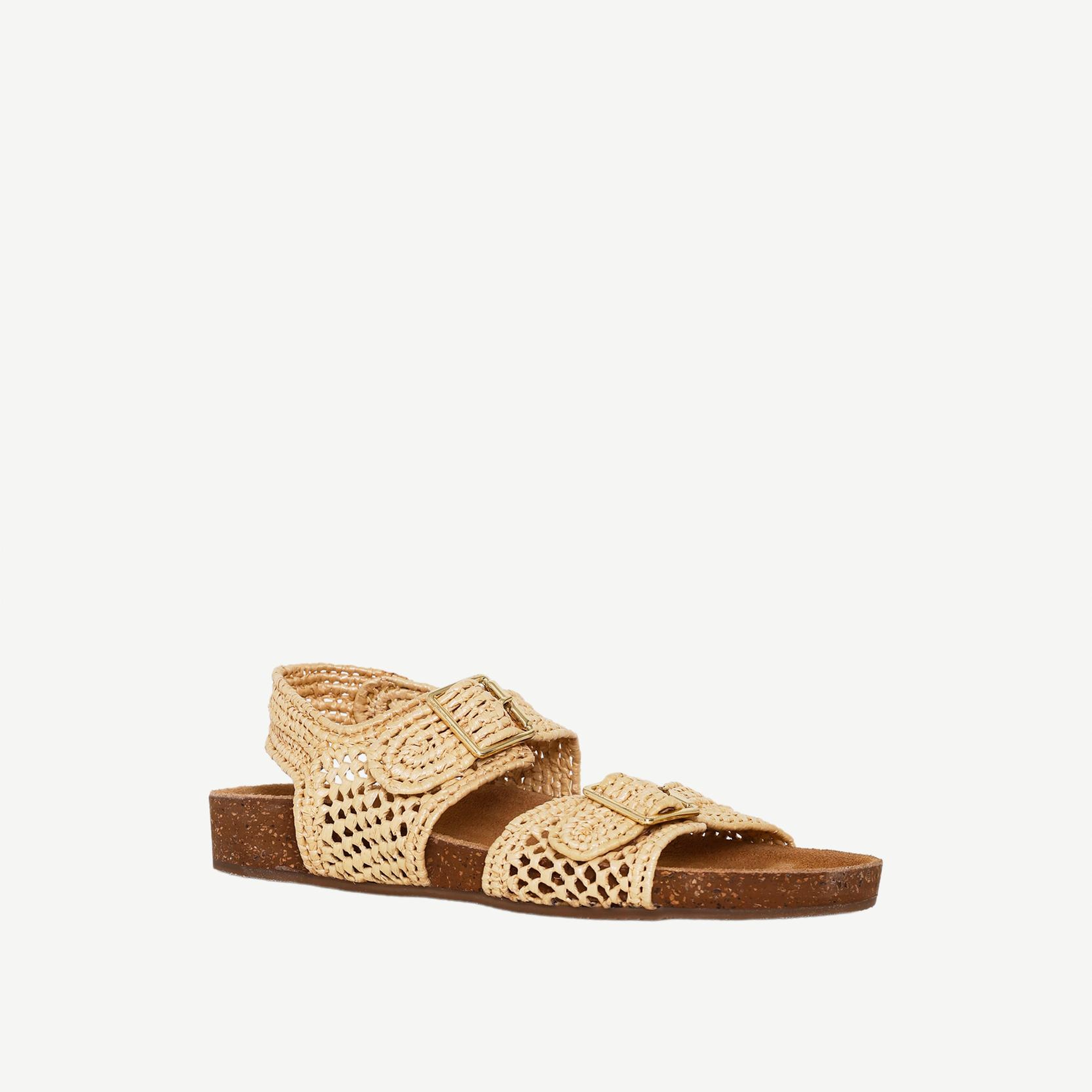 YARGICI Çift Bantlı Tokalı hasır Sandalet