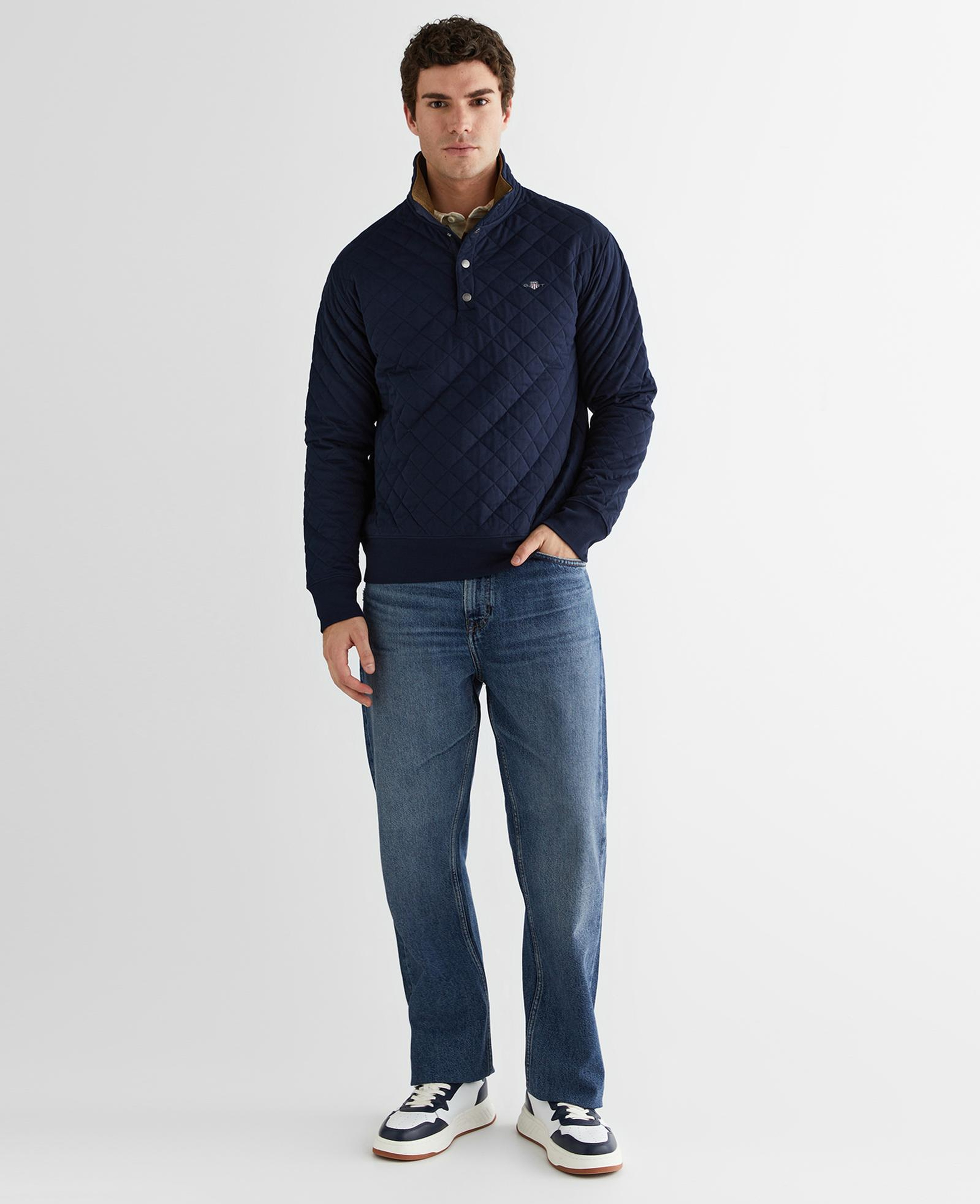 GANT Erkek Lacivert Standart Fit Sweatshirt