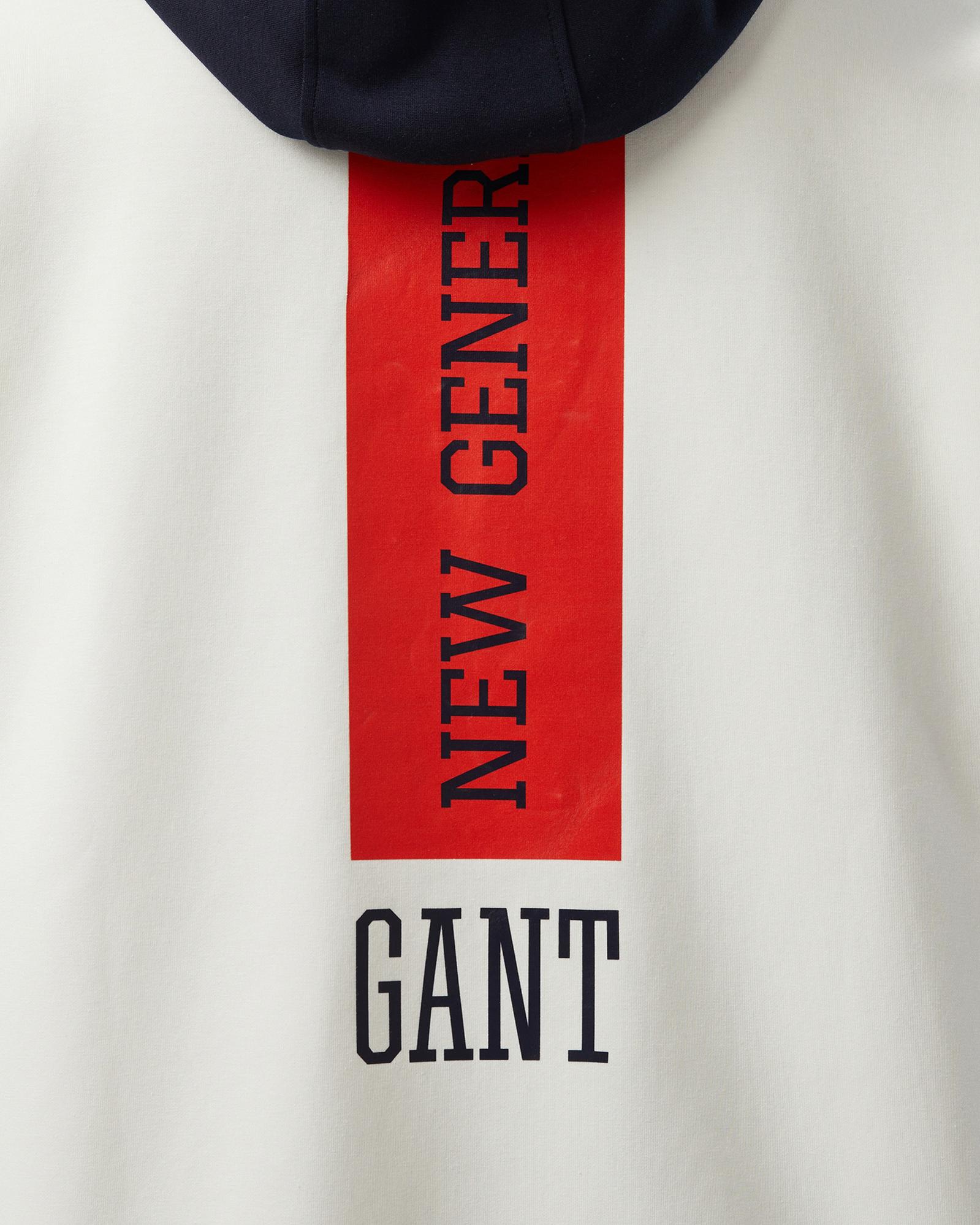 GANT Erkek Beyaz Kapüşonlu T-Shirt