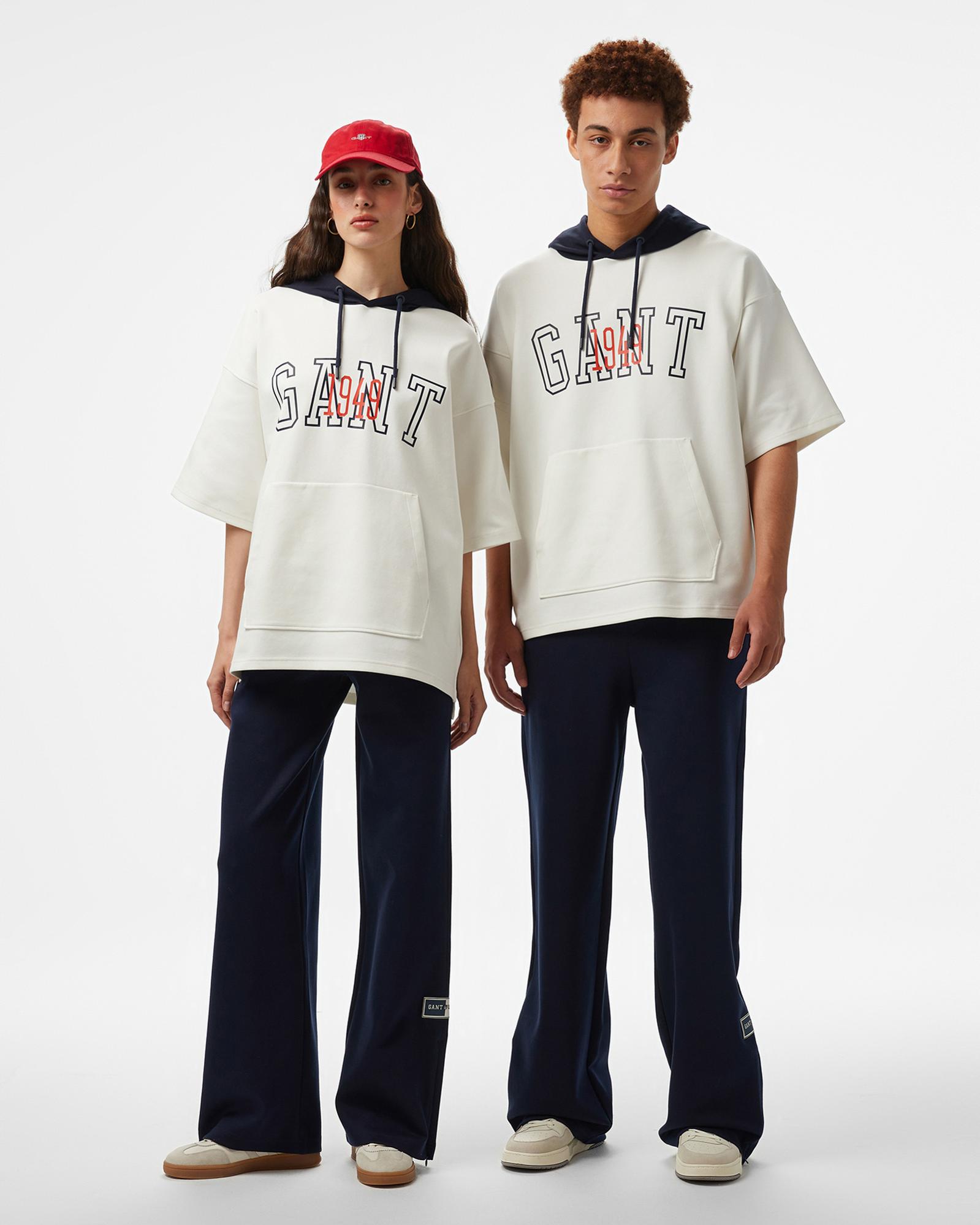 GANT Erkek Beyaz Kapüşonlu T-Shirt