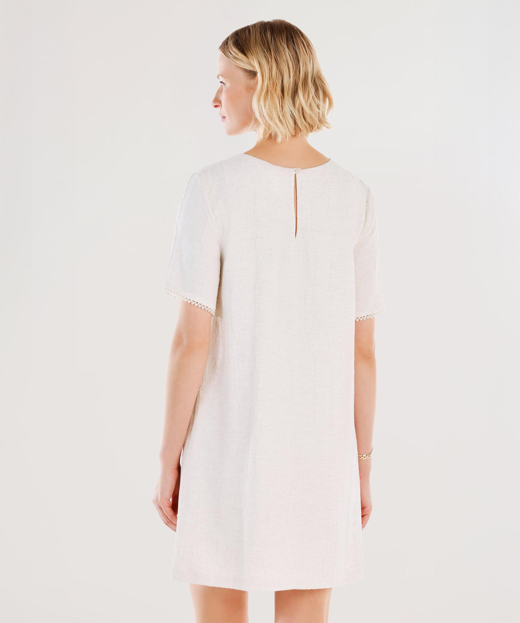 YARGICI Boncuk Detaylı Kısa Kollu Kısa Elbise