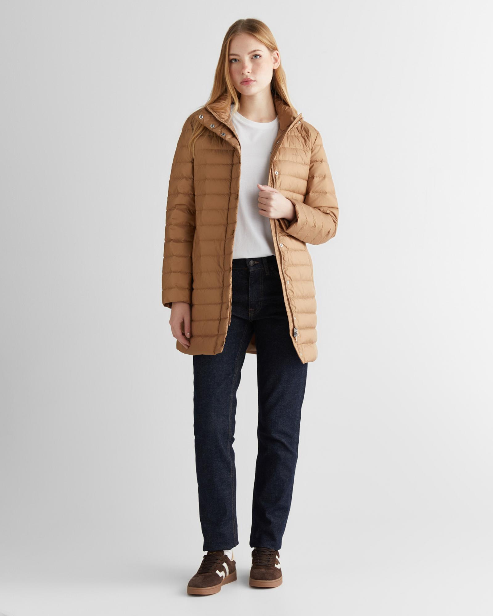 GANT Kadın Bej Regular Fit Fermuarlı Mont