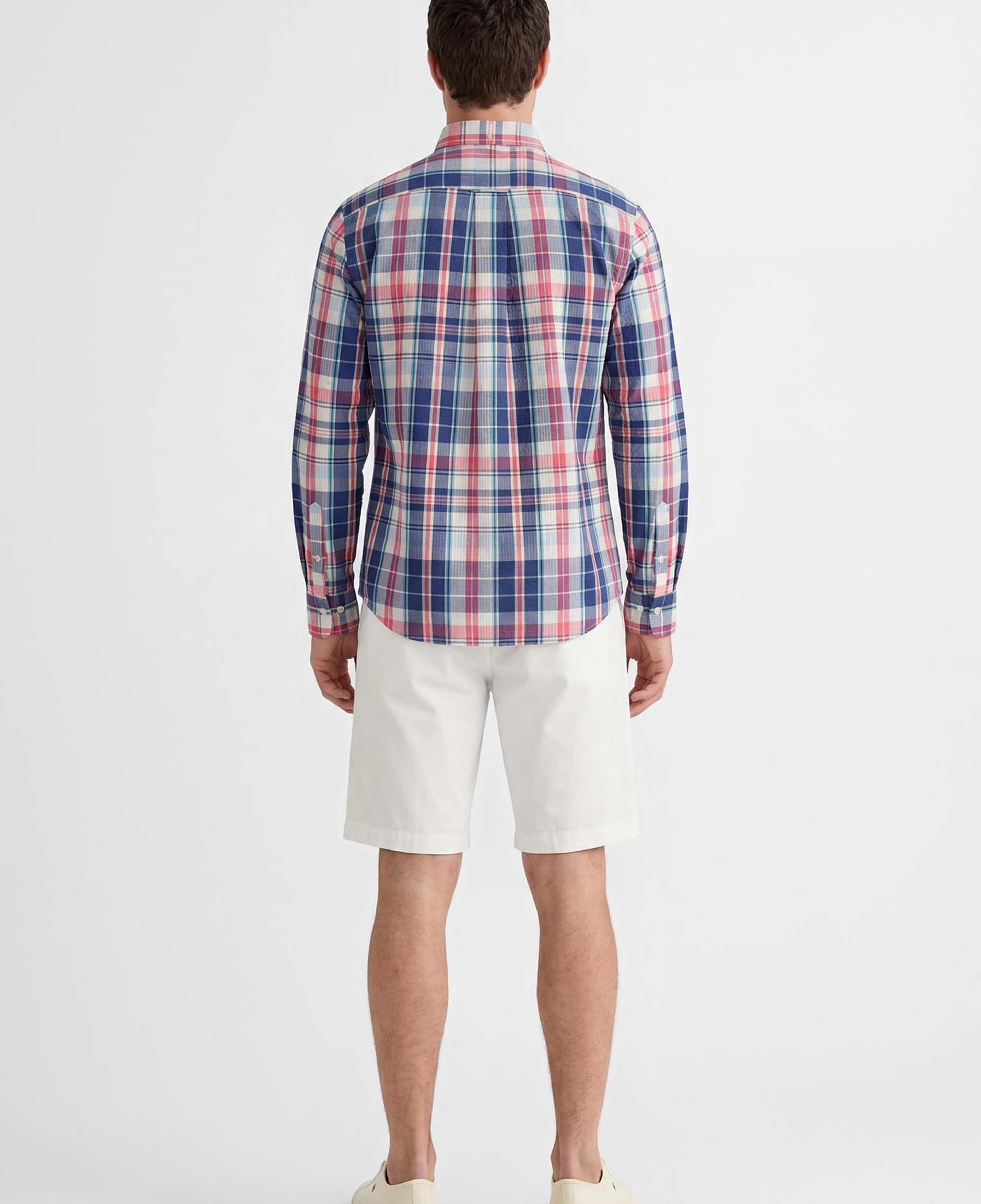 GANT Erkek Mavi Regular Fit Kareli Logolu Gömlek