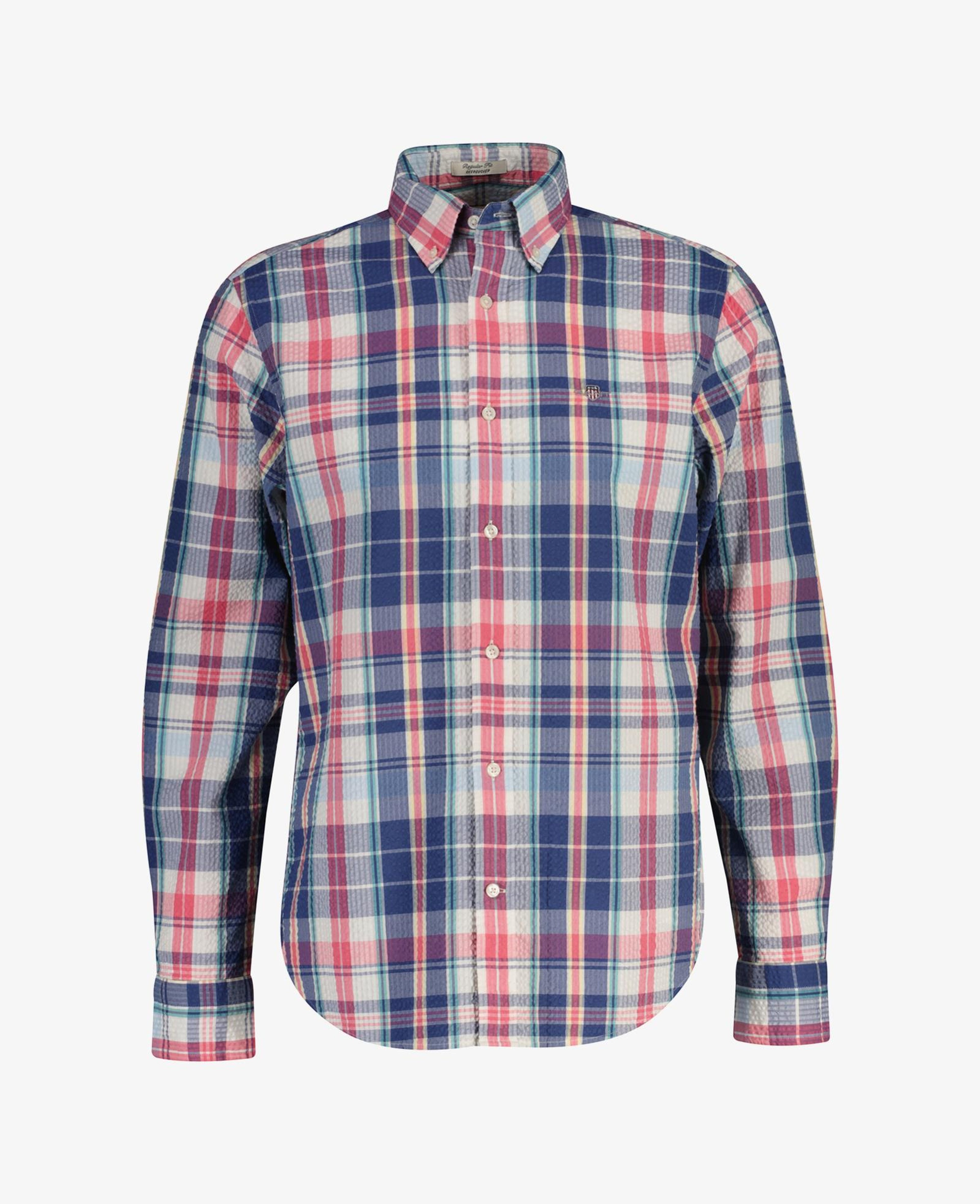 GANT Erkek Mavi Regular Fit Kareli Logolu Gömlek