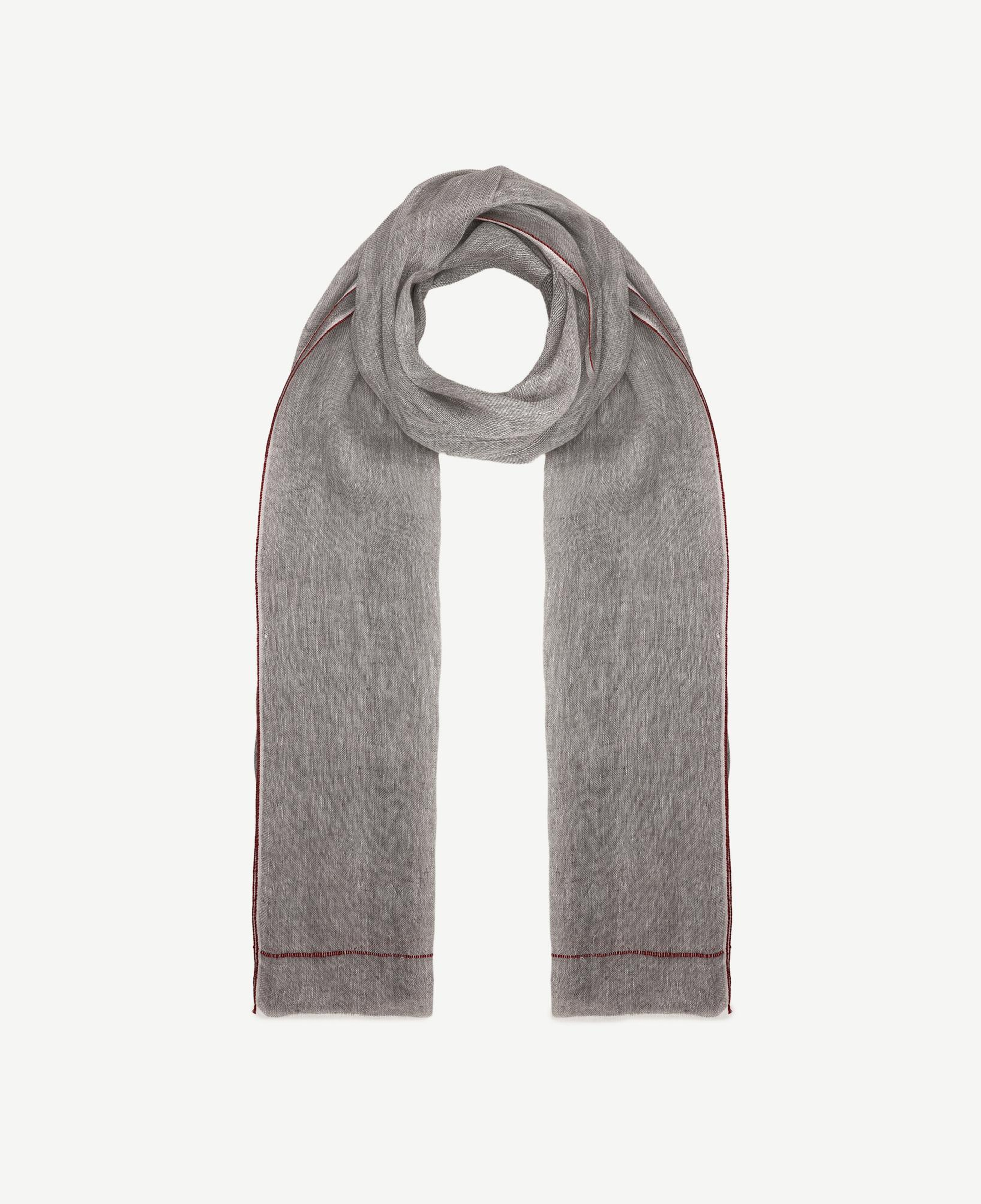 YARGICI Şerit Detaylı Maskulen Şal