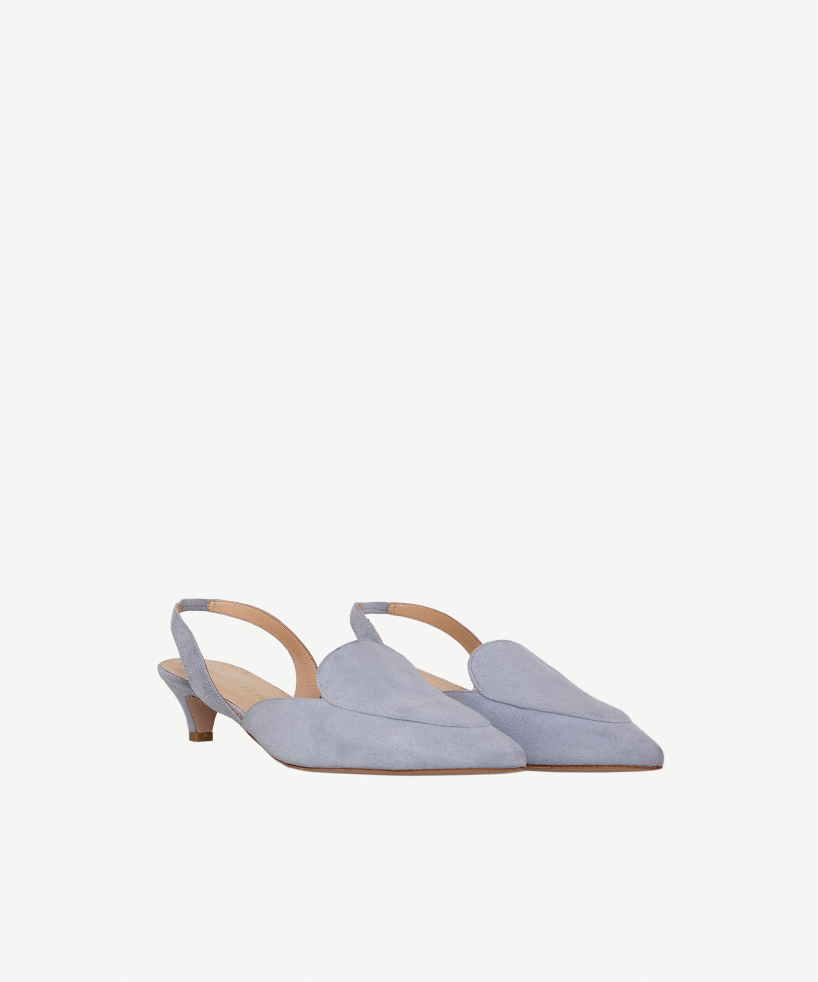 YARGICI Arkası Açık Sivri Burun Süet Topuklu Ayakkabı