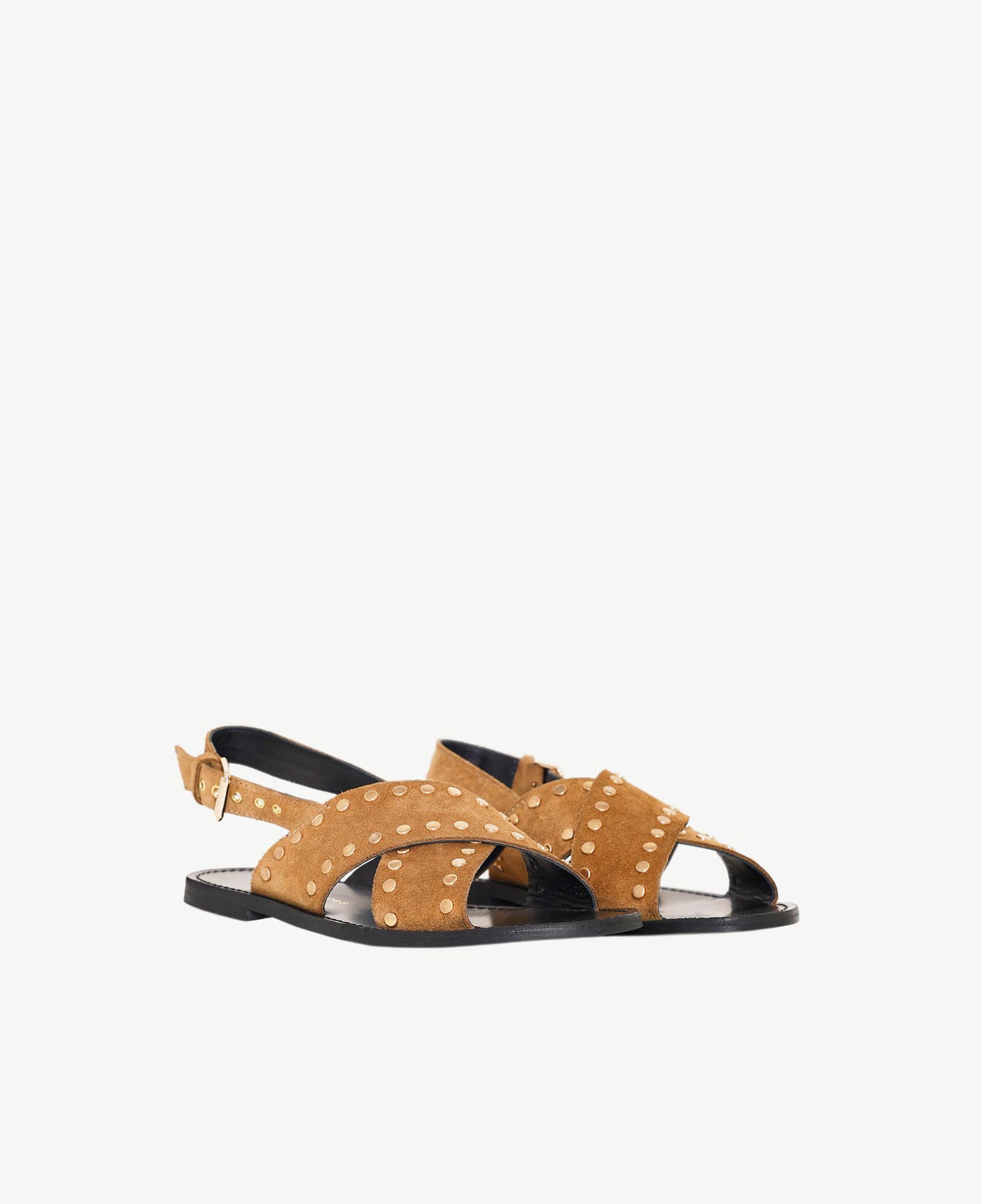 YARGICI Çapraz Bantlı Troklu Süet Sandalet