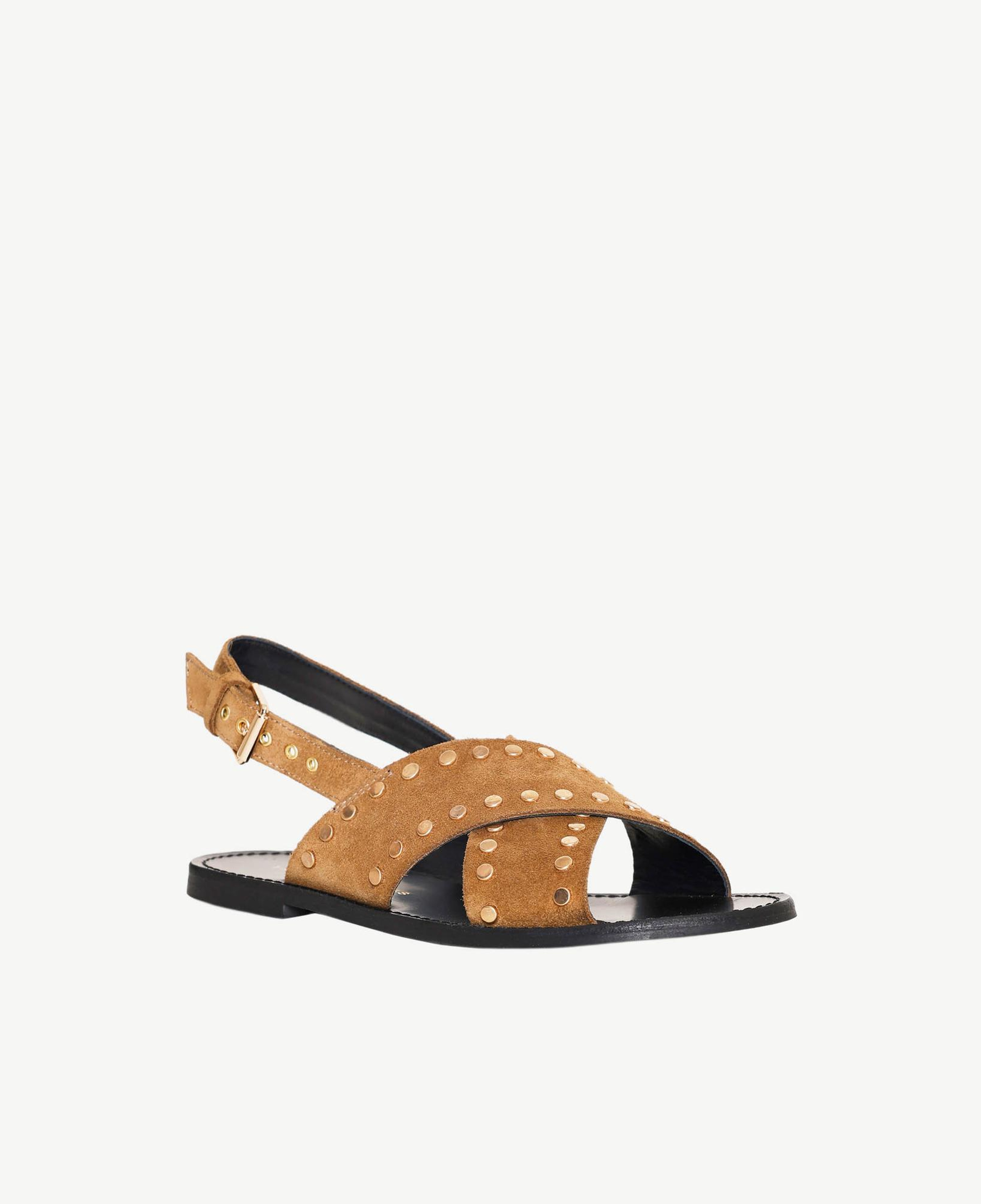 YARGICI Çapraz Bantlı Troklu Süet Sandalet